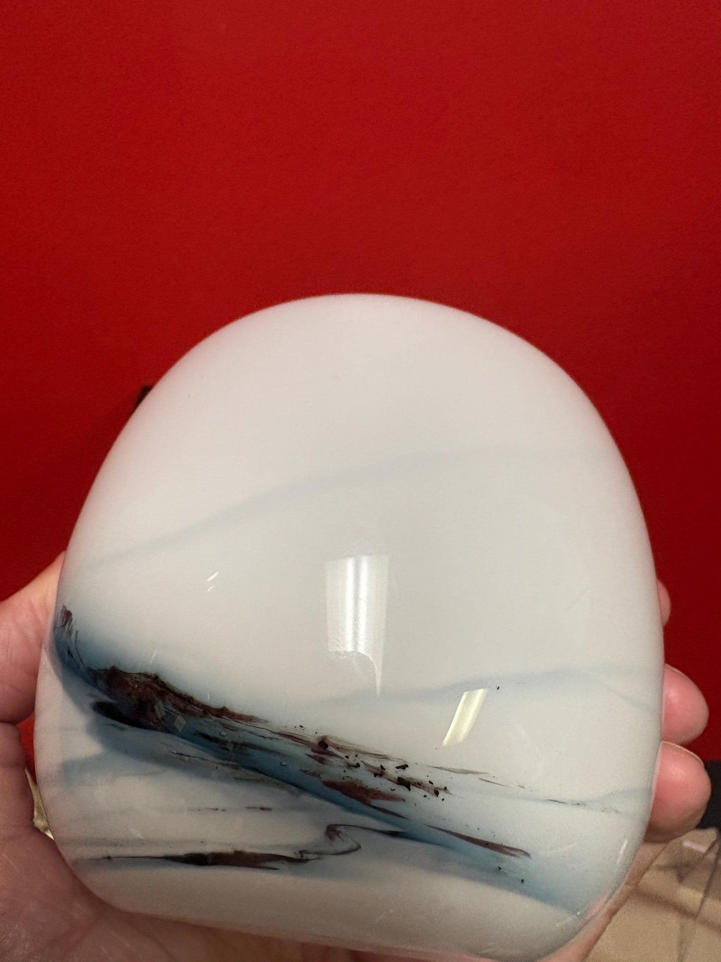 Danish Holmgaard Michael Bang glass vase 1970 mint condition rare - 5 inches tall - wow