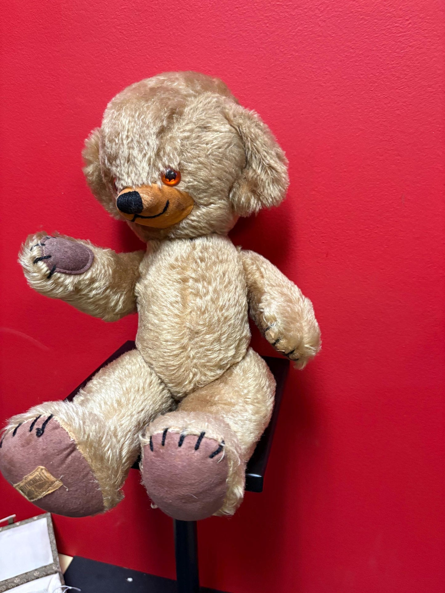 Beautiful antique Merry thought English teddy bear in great condition approximately 18 inches long wow great value and great gift