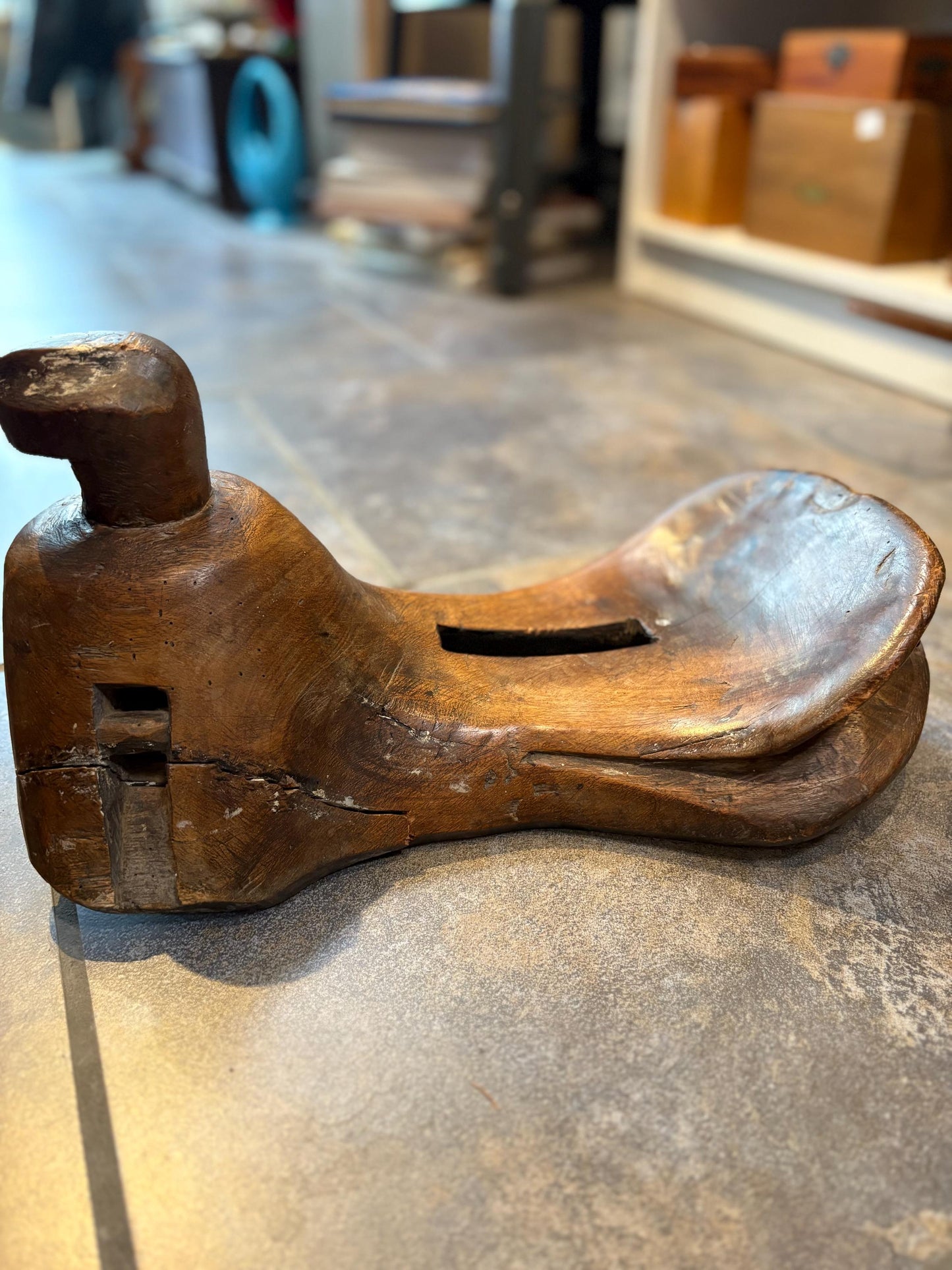 Fabulous antique Mongolian animal saddle amazing decoration not perfect see photos 17 x 9 wide so unique