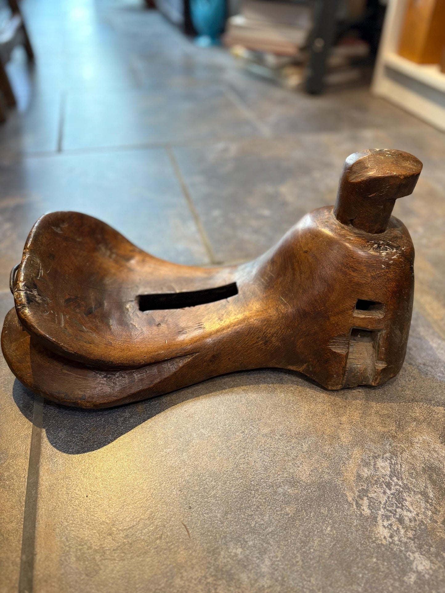Fabulous antique Mongolian animal saddle amazing decoration not perfect see photos 17 x 9 wide so unique