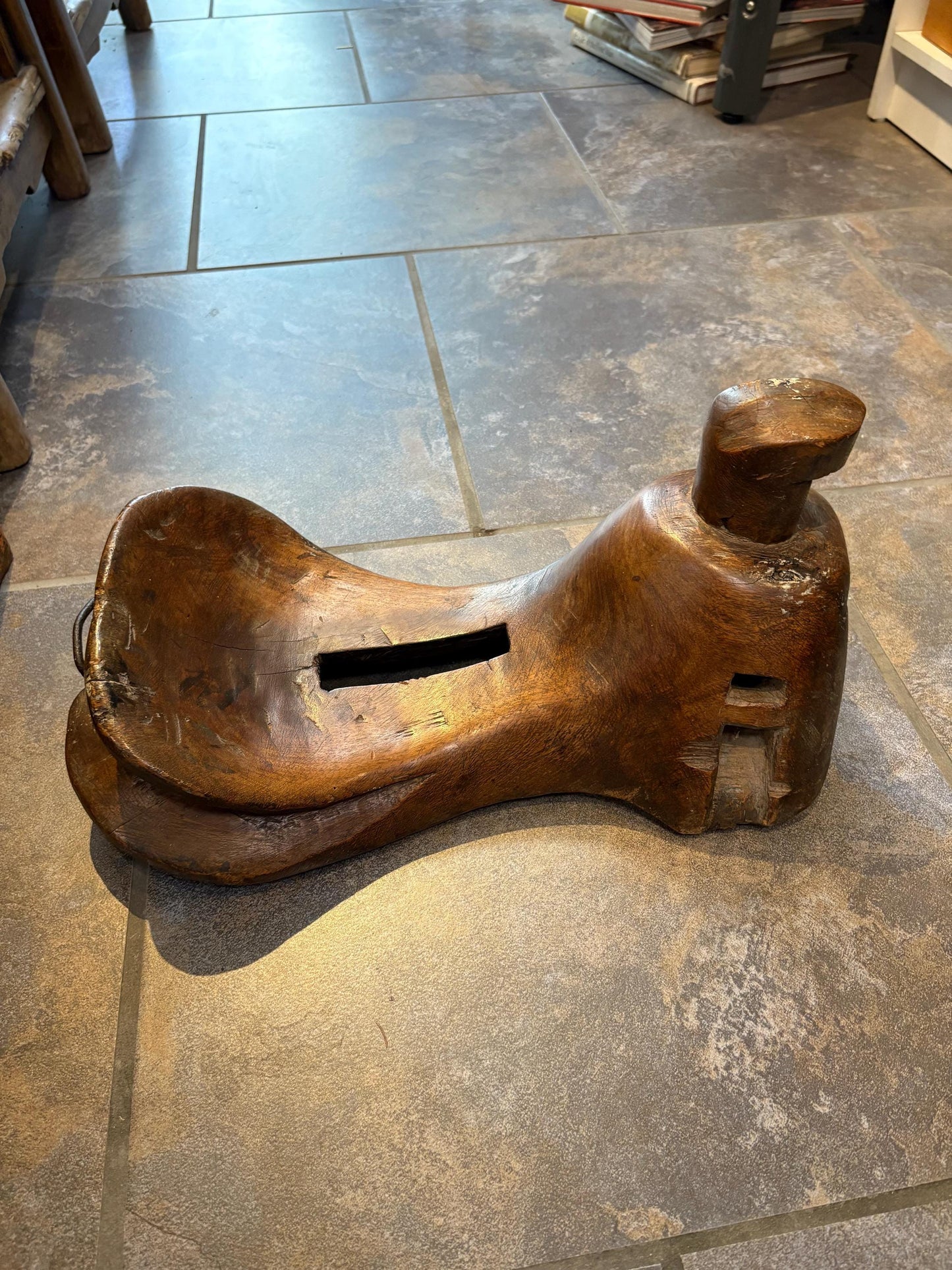 Fabulous antique Mongolian animal saddle amazing decoration not perfect see photos 17 x 9 wide so unique
