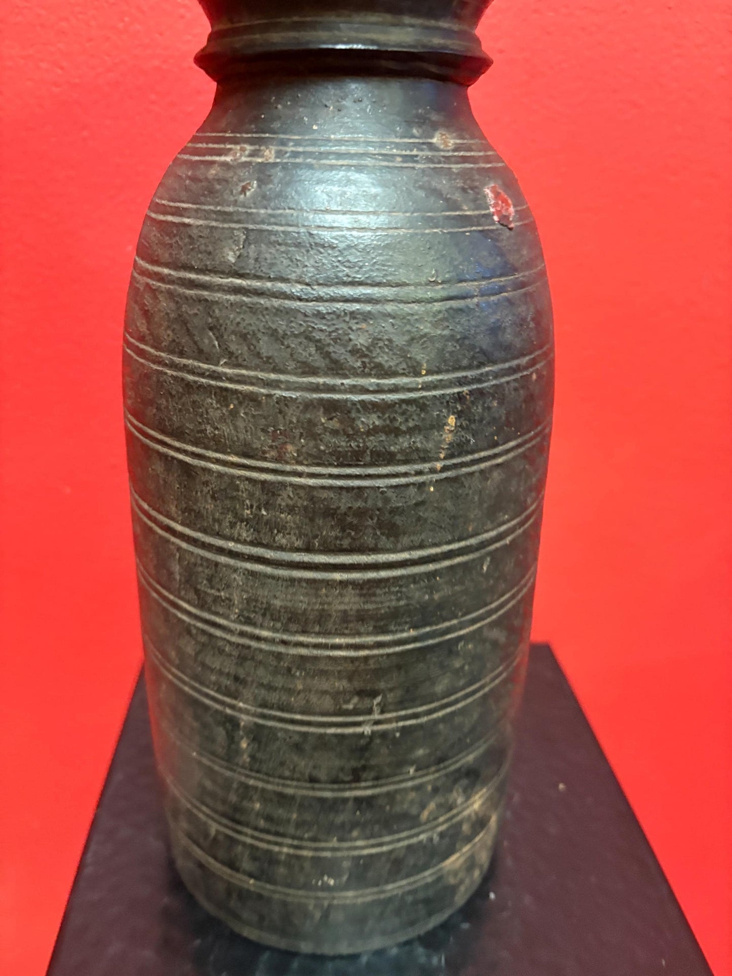 Gorgeous antique19th century Nepalese 11 inch tall wooden salt pot great patina wow