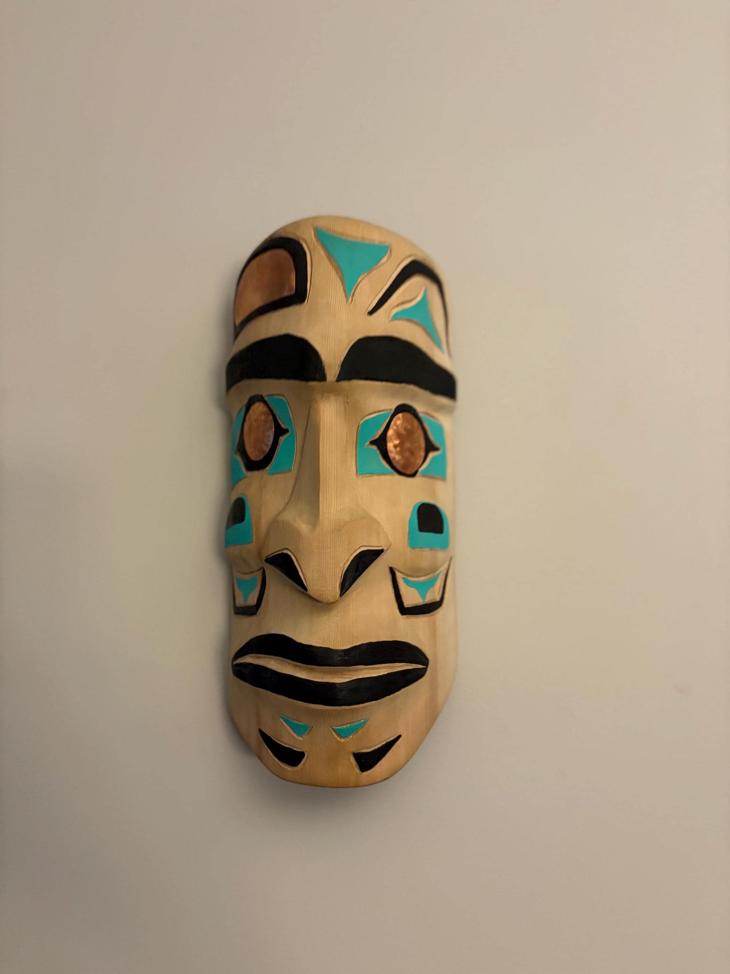 Stunning 12 inch Brad Joseph Junior indigenous native pacific north Northwest Coast mask Great detail fabulous colours wild man - RS
