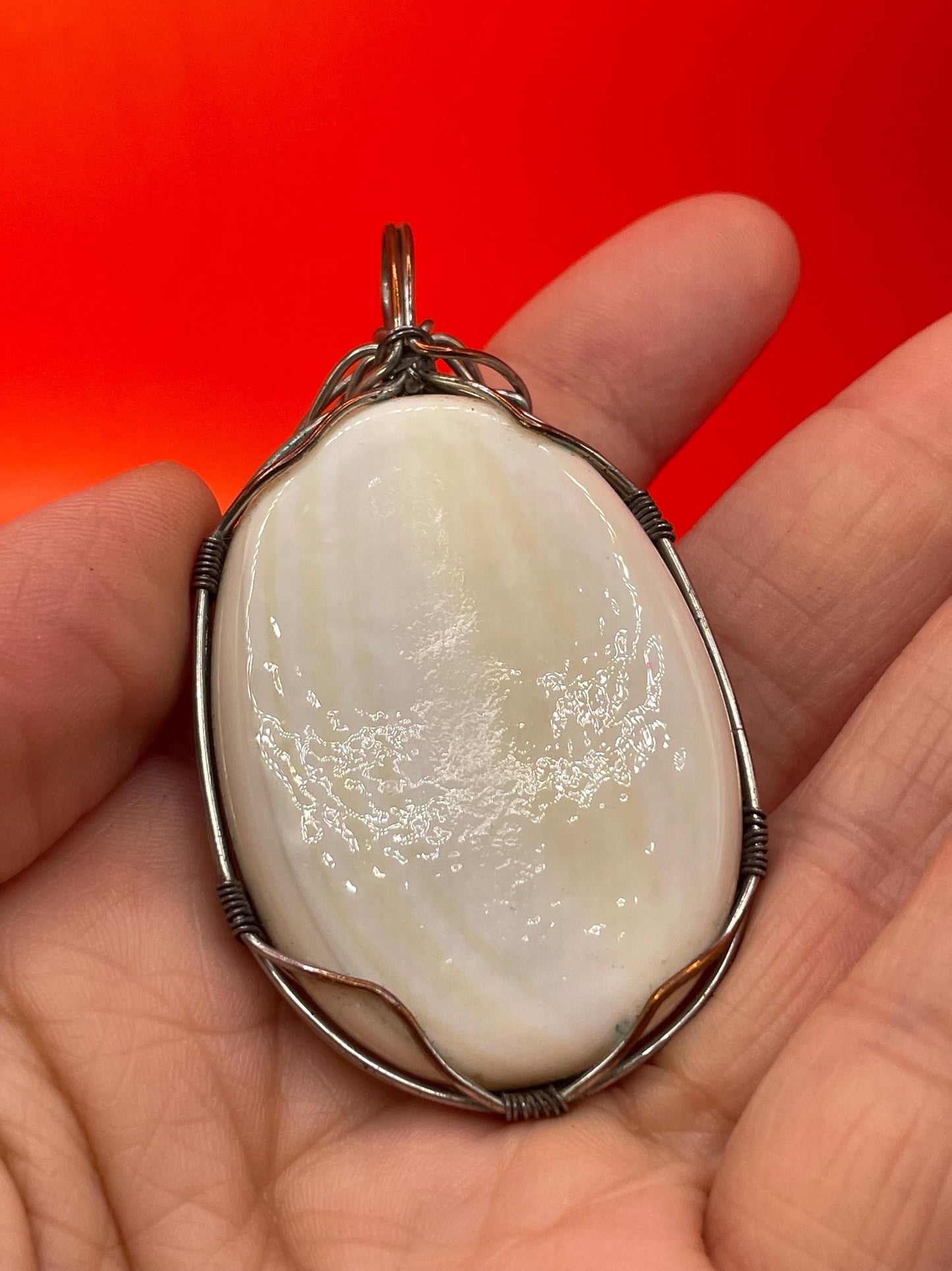 Wire Wrapped Glass Pendant
