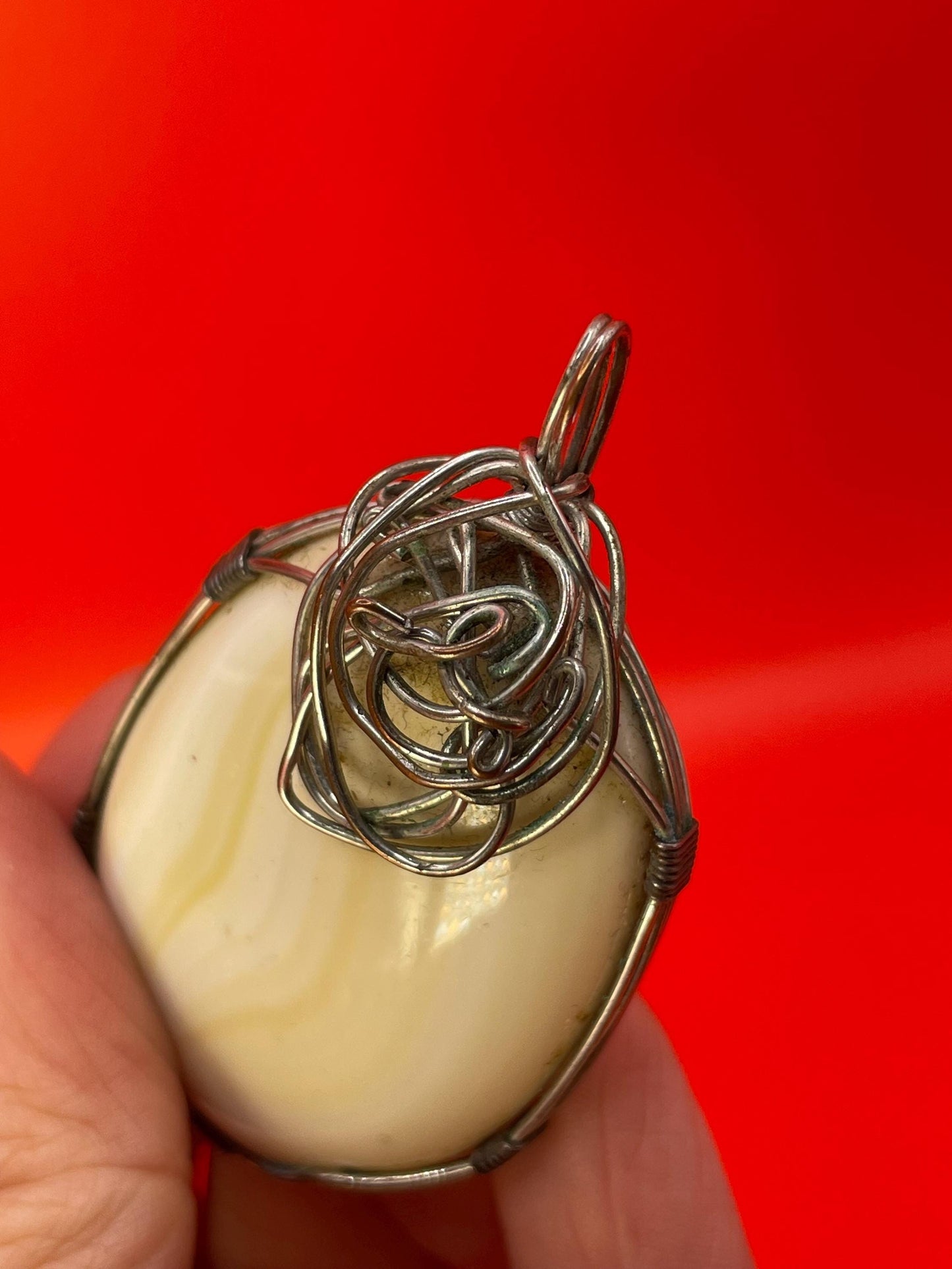 Wire Wrapped Glass Pendant