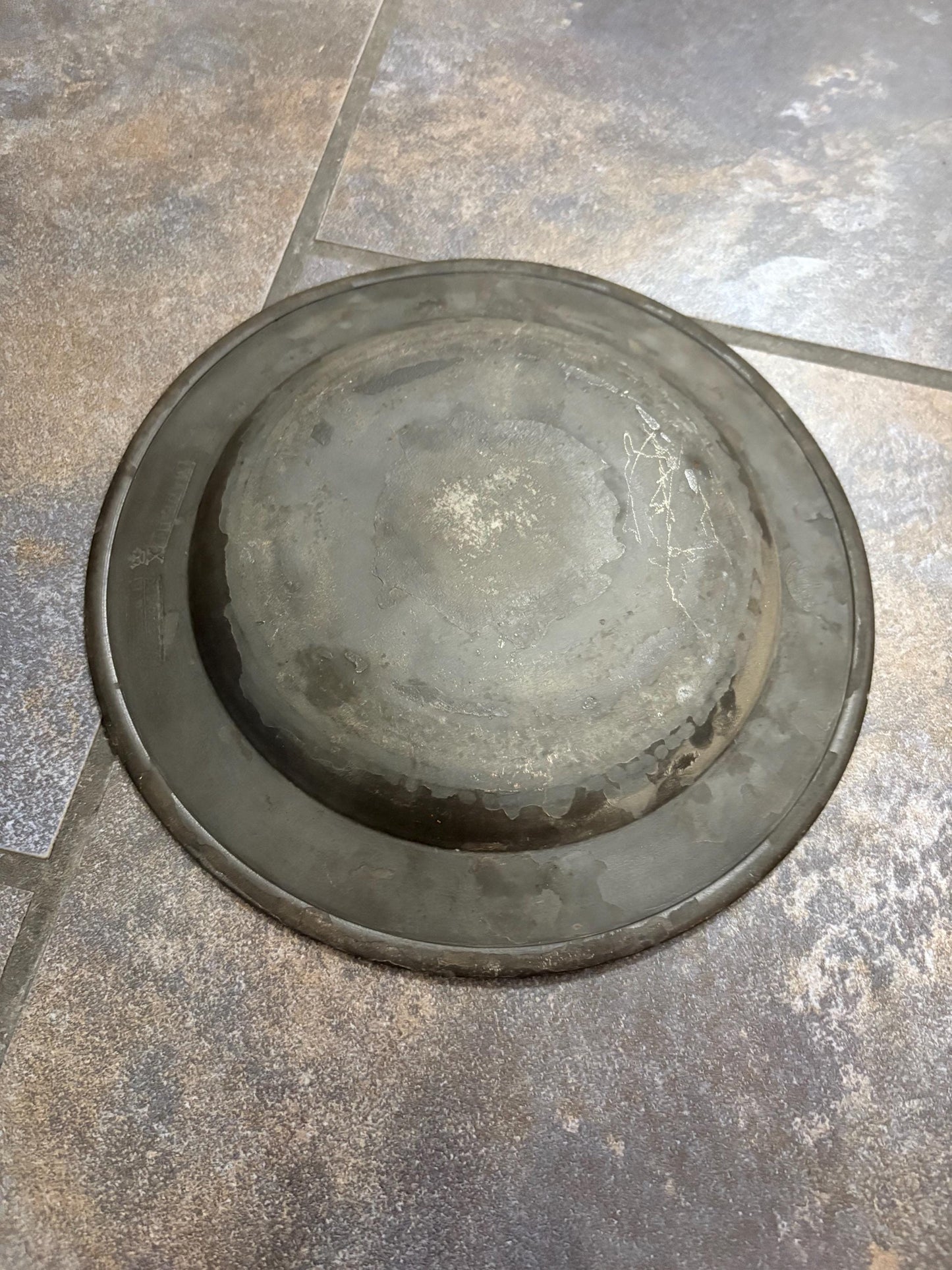 Beautiful antique 18th century pewter tray 10 inches long wow great patina