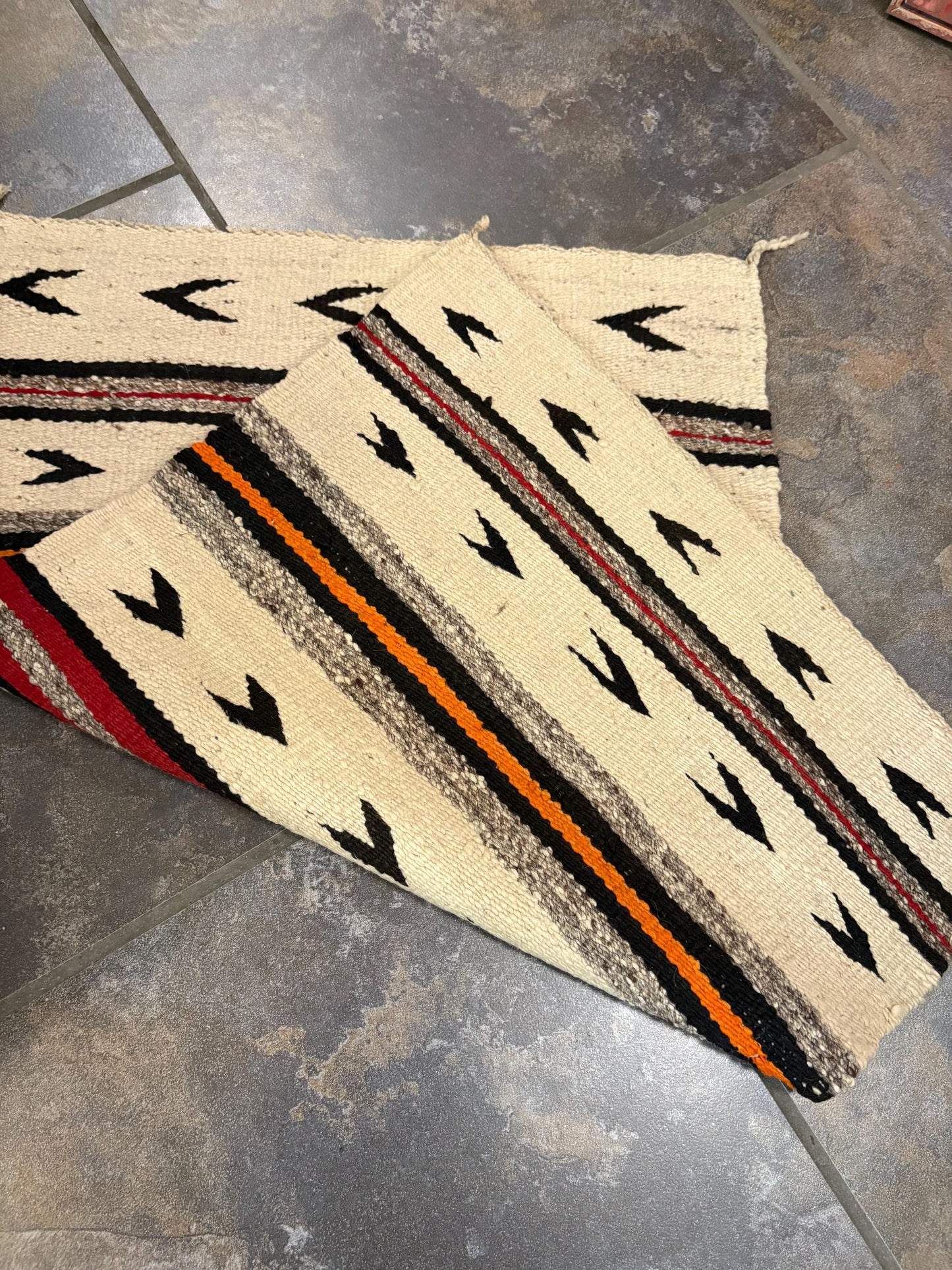 Beautiful Navajo hand woven wool textile approximately 32 x 21 inches wide great design and great condition wow