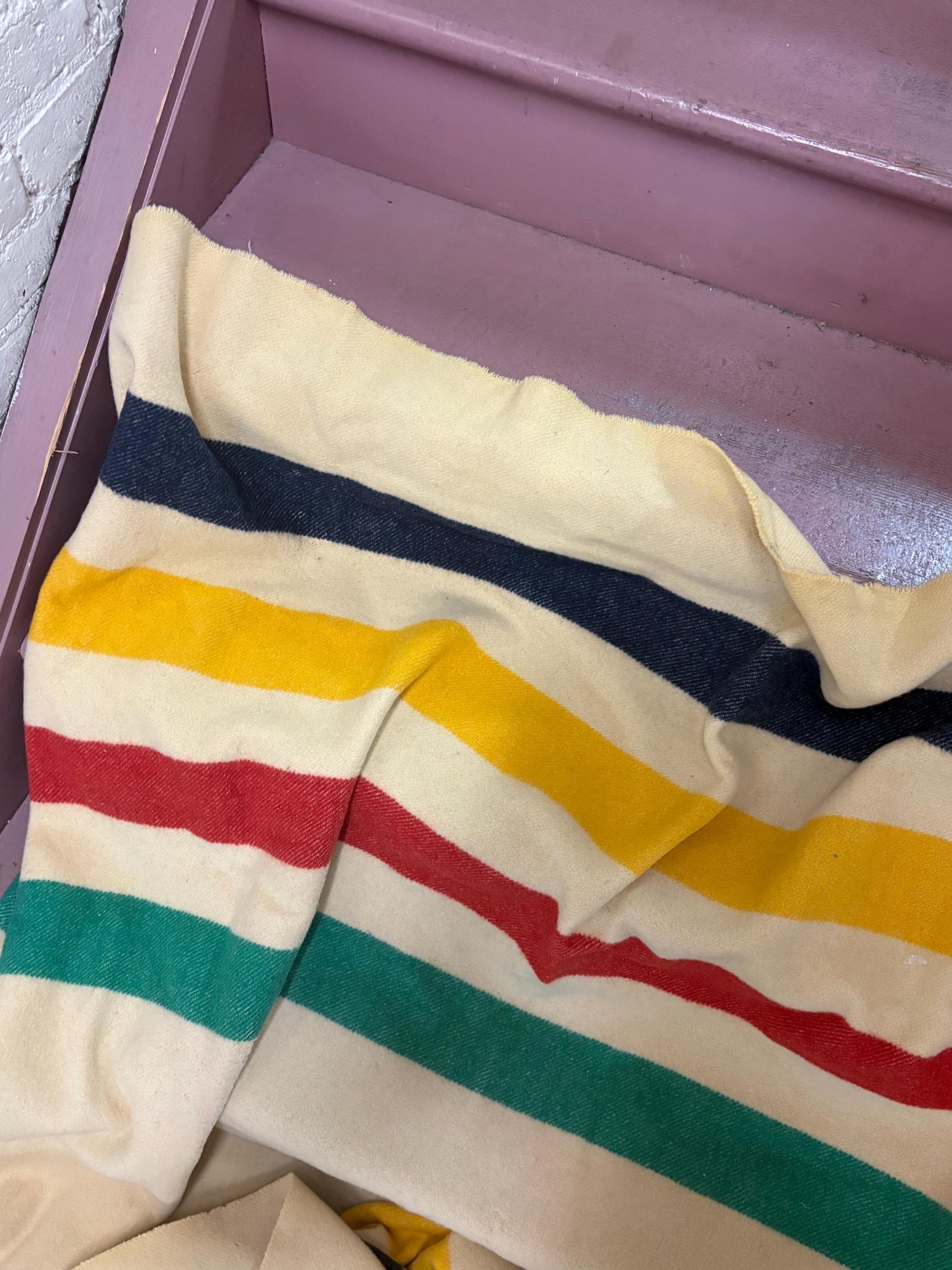 Beautiful authentic HBC Hudson Bay Company antique blanket - pretty good condition with couple issues so see photos - good value - HBC