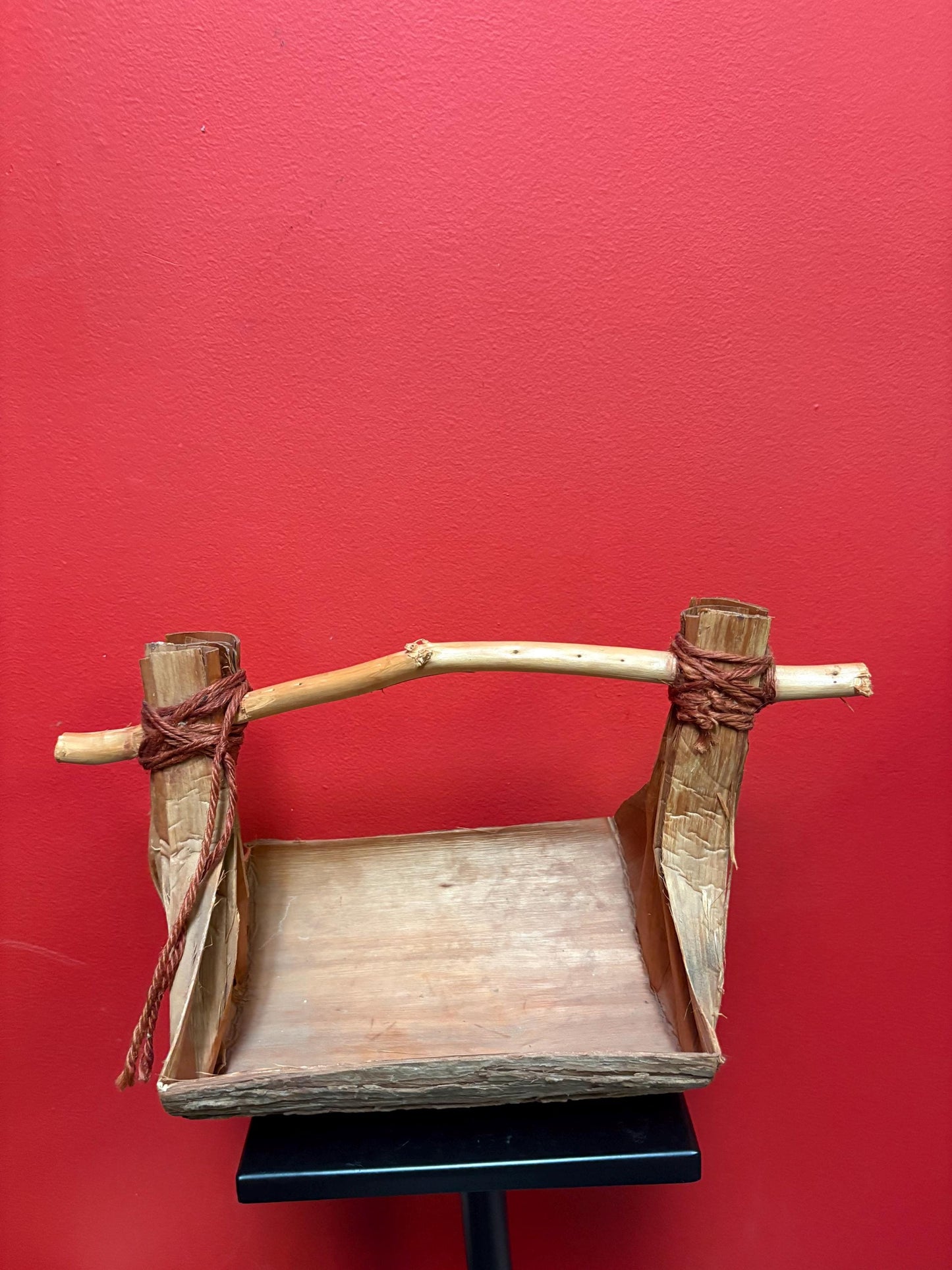 Beautiful indigenous first nations west coast cedar bark bailer 13 x 8 x 9 inches high good condition