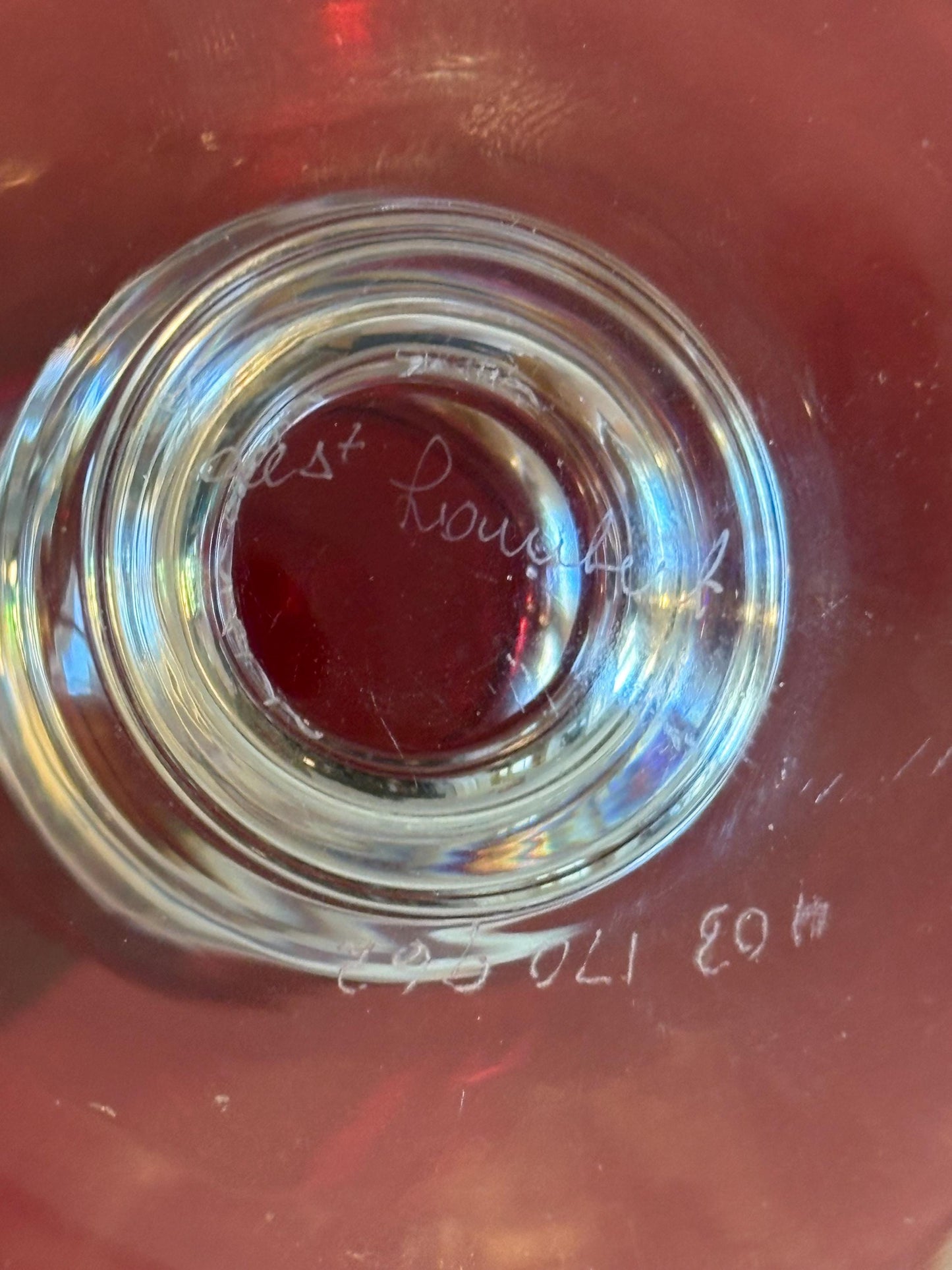 Stunning vintage 6 x 5 high VAL ST. LAMBERT Cut clear crystal compote signed. amazing condition signed by artist