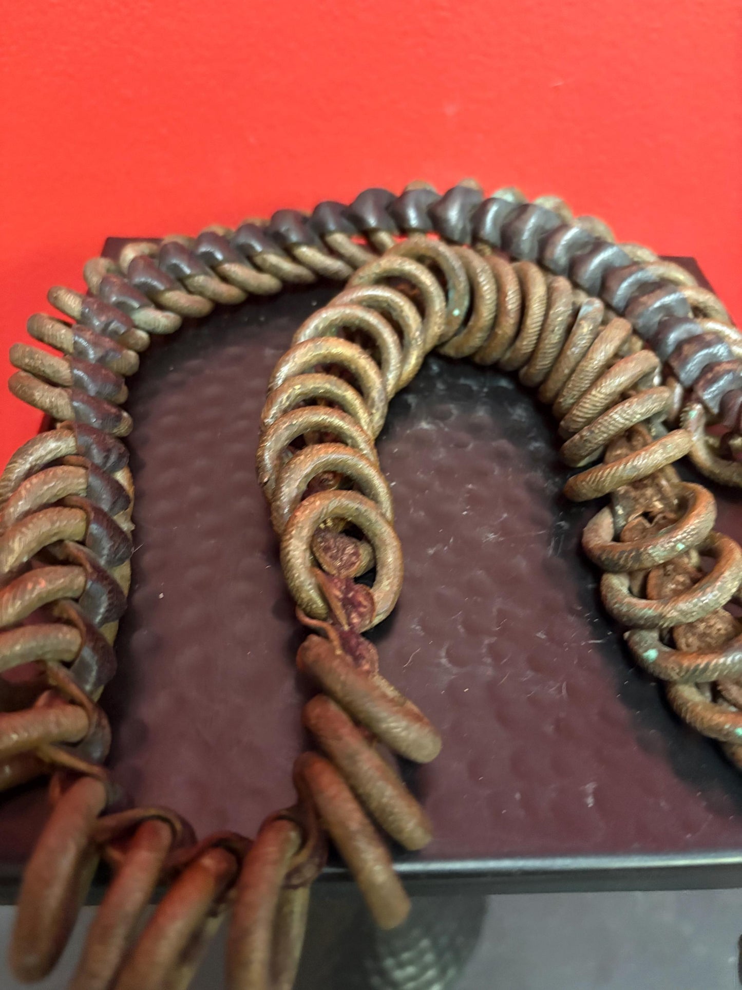 Antique authentic African Nigerian Yoruba queens money belt amazing Patina rare find approximately 43 inches long