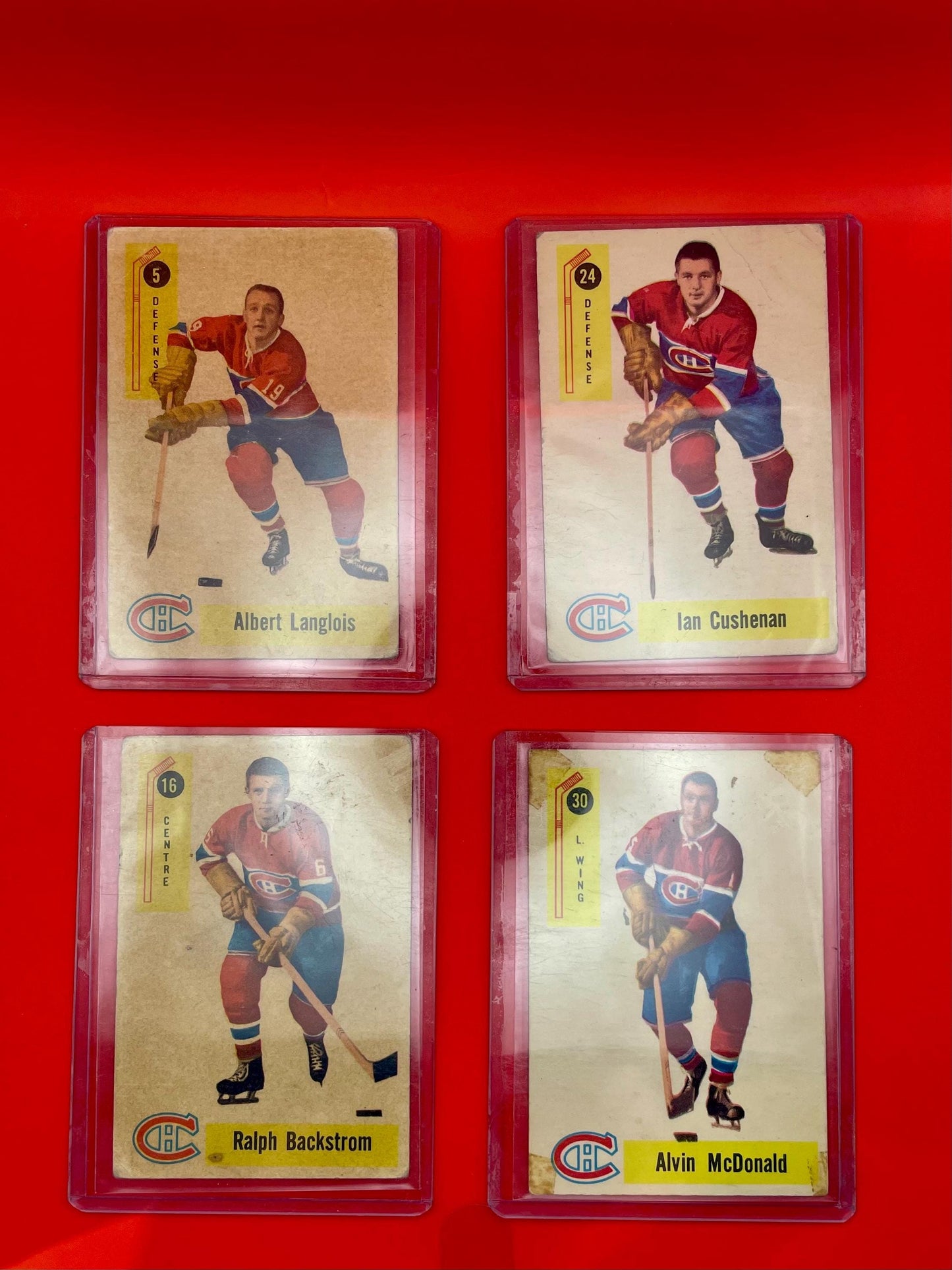 1953 Montreal Canadians Hockey Cards in Sleeves