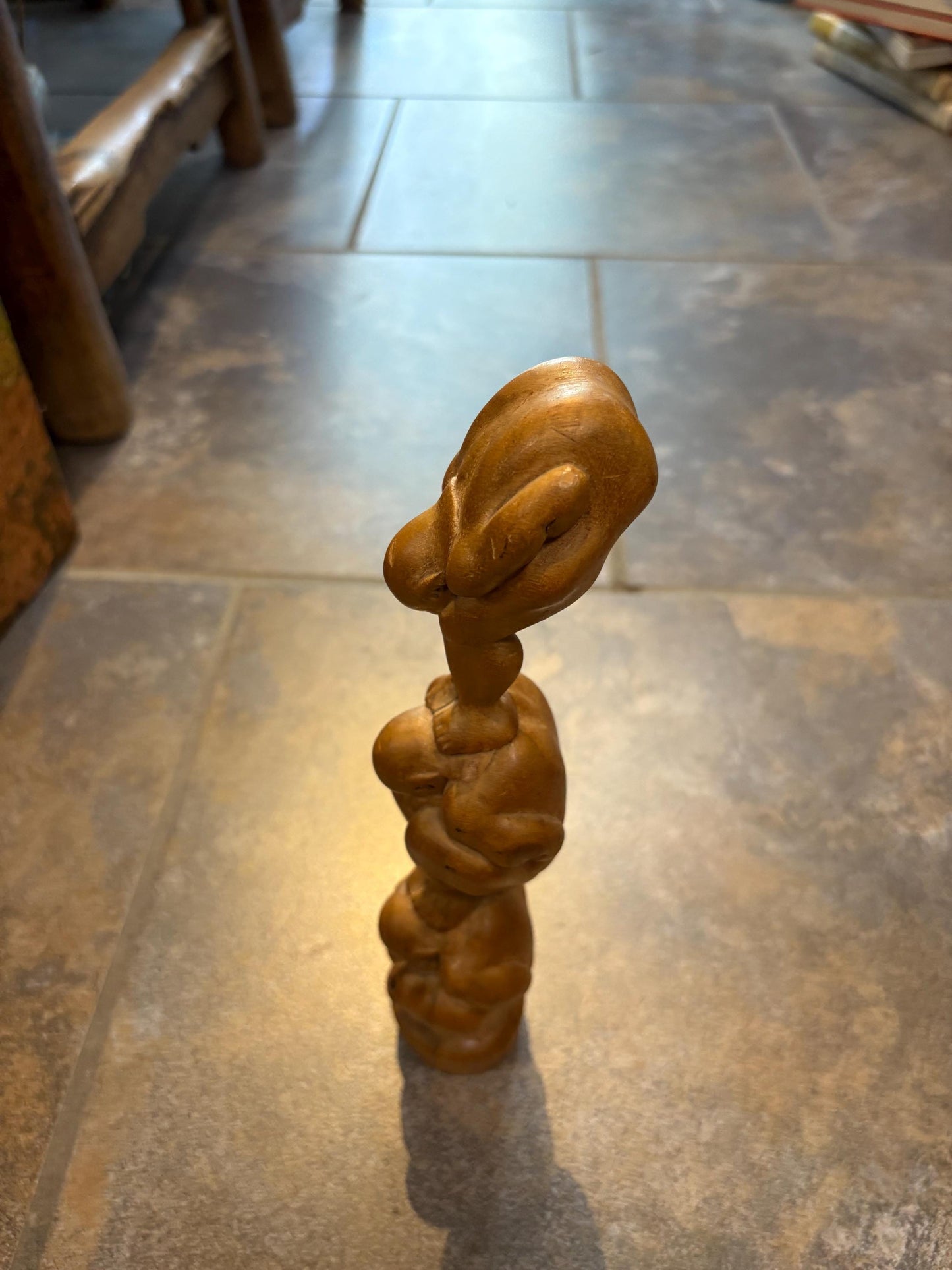 Beautiful THAI wooden weeping Buddha statue serene and calm figure and perfect gift 11.5 inches tall