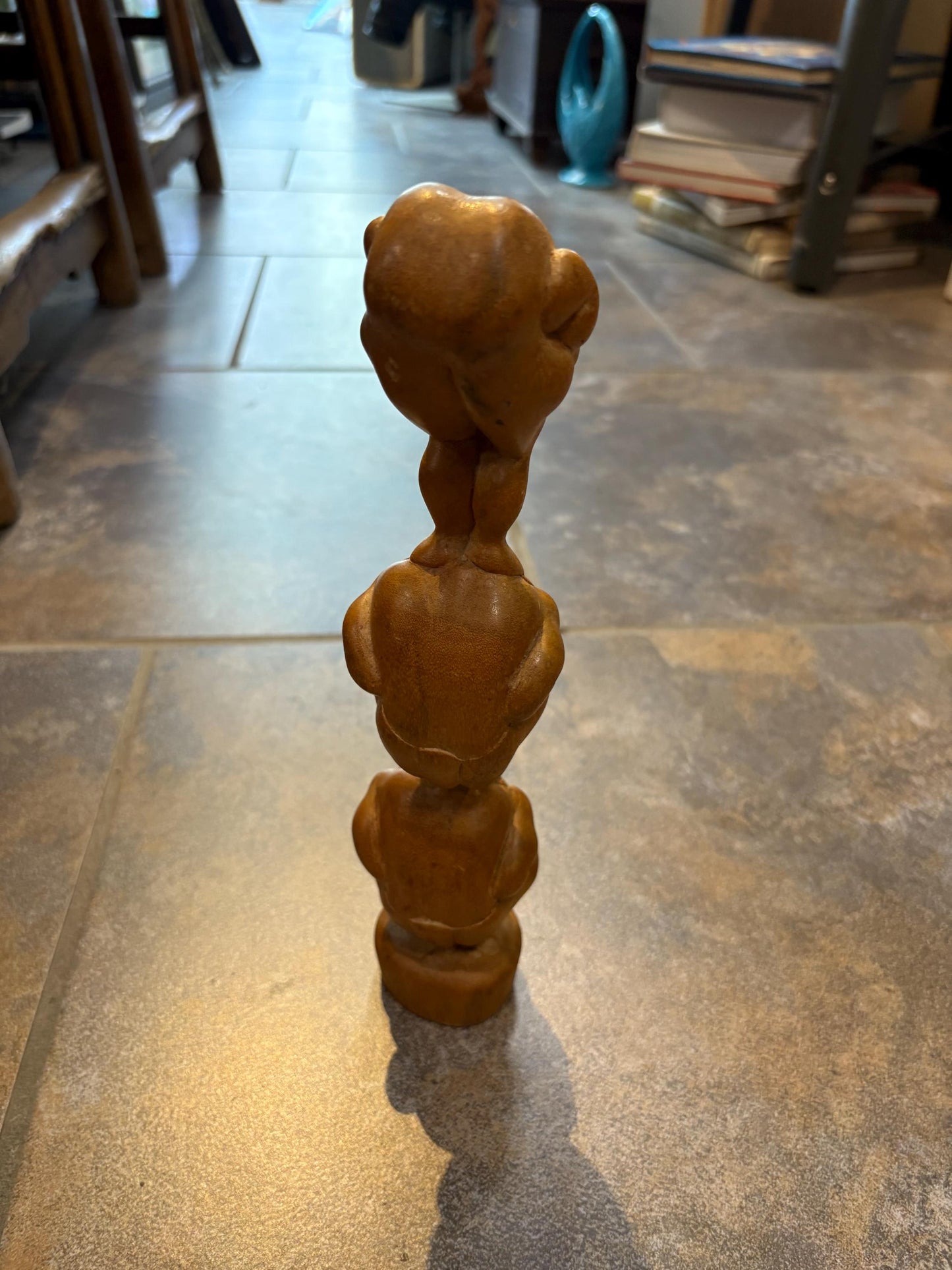 Beautiful THAI wooden weeping Buddha statue serene and calm figure and perfect gift 11.5 inches tall
