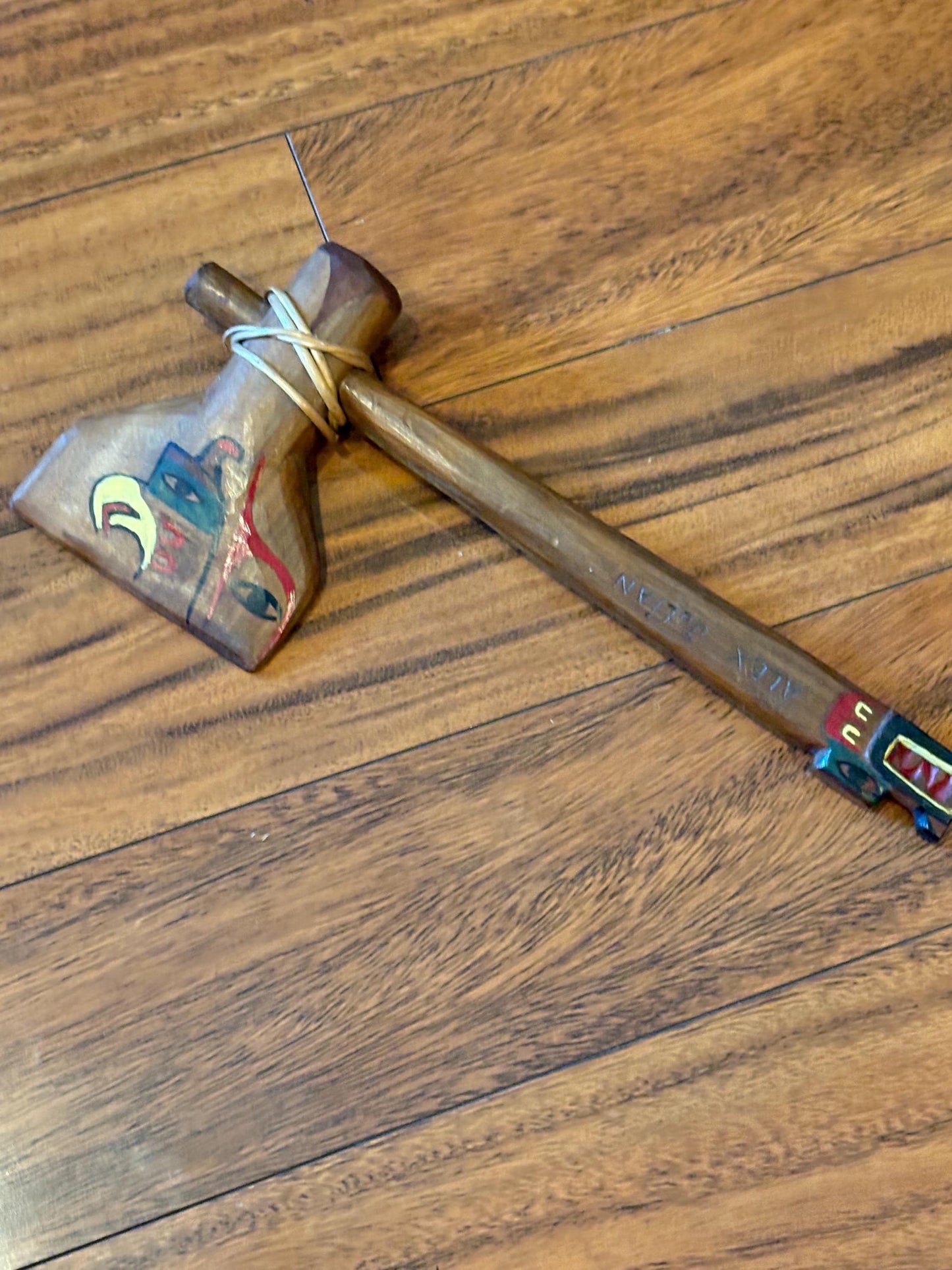 lovley 13 x 6 inch older native indigenous wooden painted Tomohawk unique and amazing great value