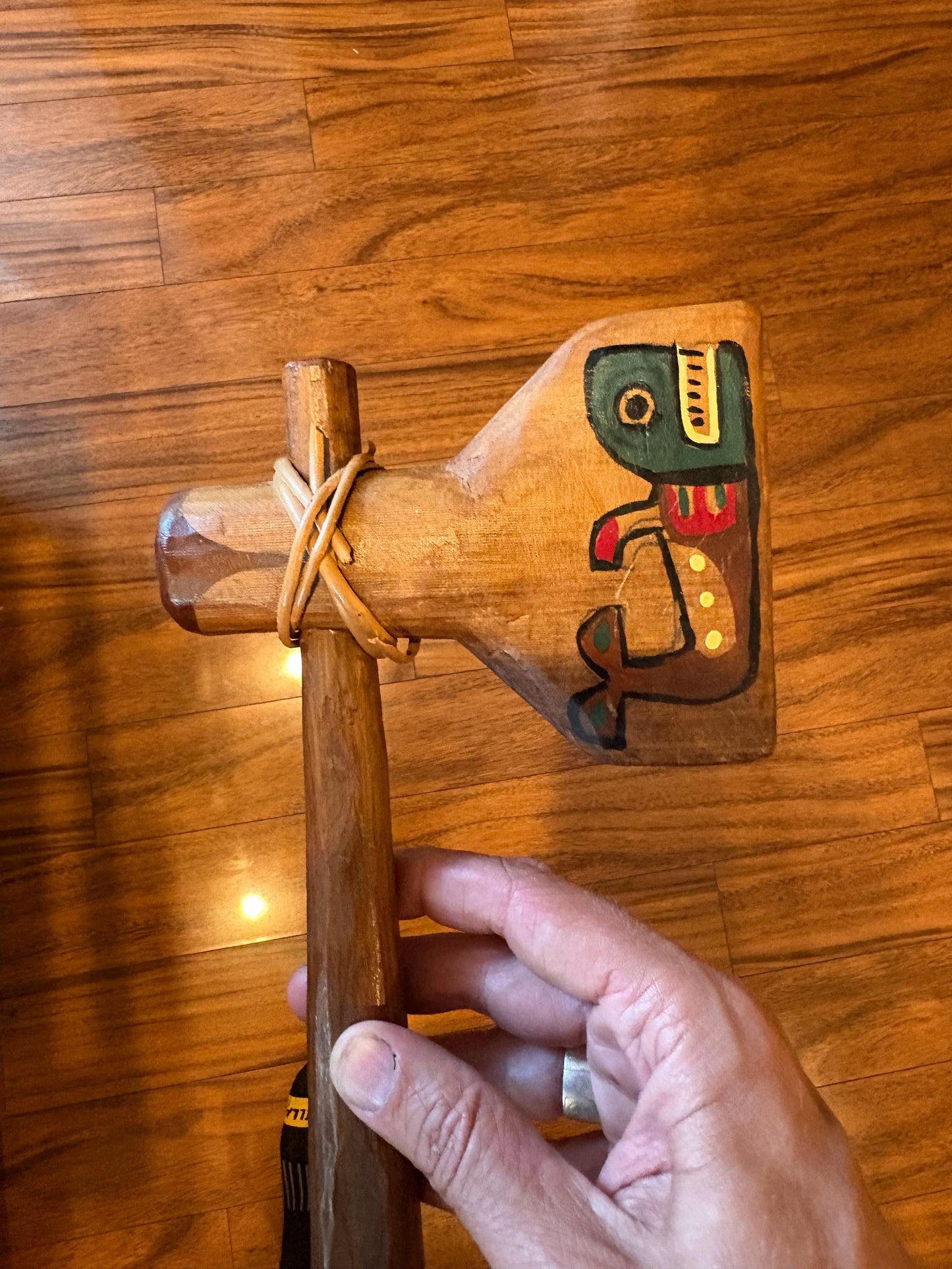 lovley 13 x 6 inch older native indigenous wooden painted Tomohawk unique and amazing great value