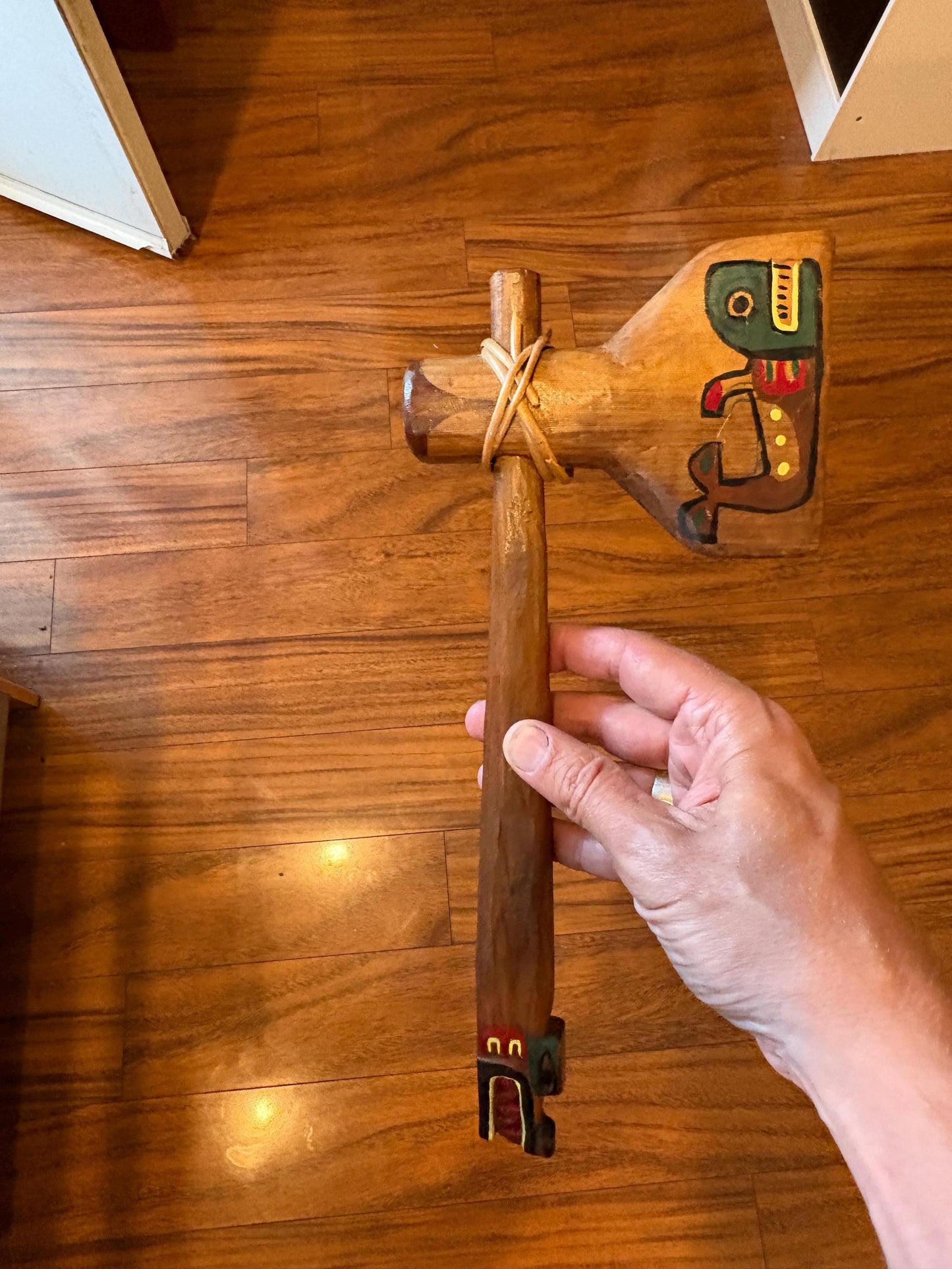 lovley 13 x 6 inch older native indigenous wooden painted Tomohawk unique and amazing great value