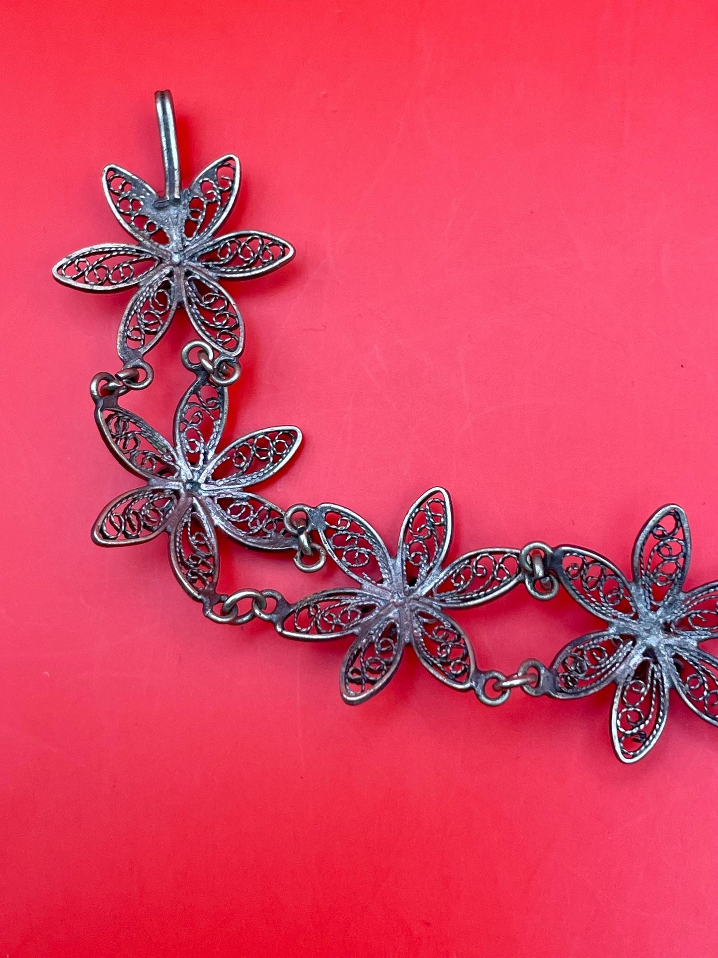 Delicate Vintage Filigree Flower Bracelet