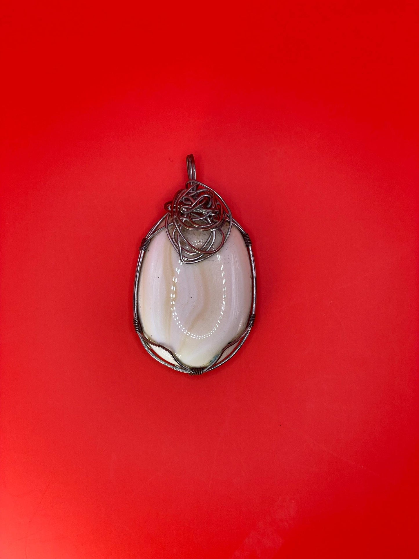 Wire Wrapped Glass Pendant