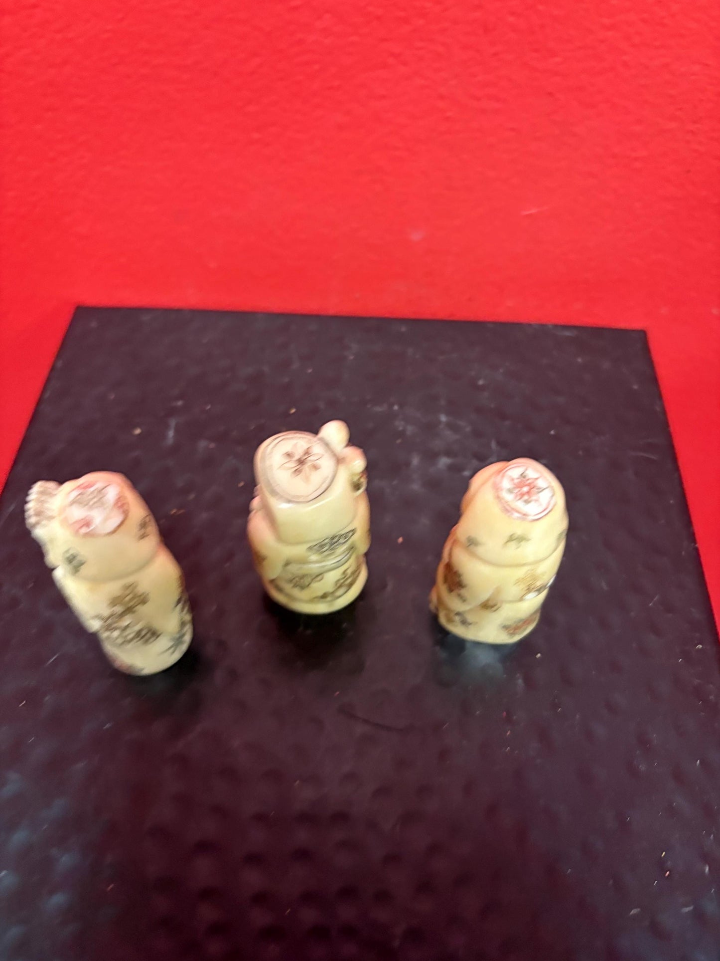 3 BONE signed antique Japanese netsukes price for all lovely detail