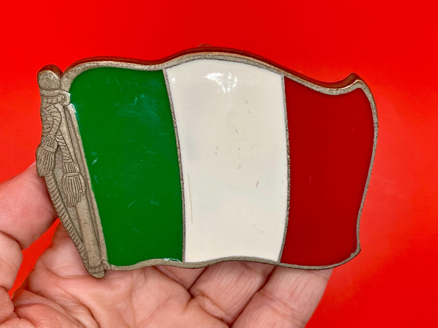 Heavy Duty Italian Flag Belt Buckle