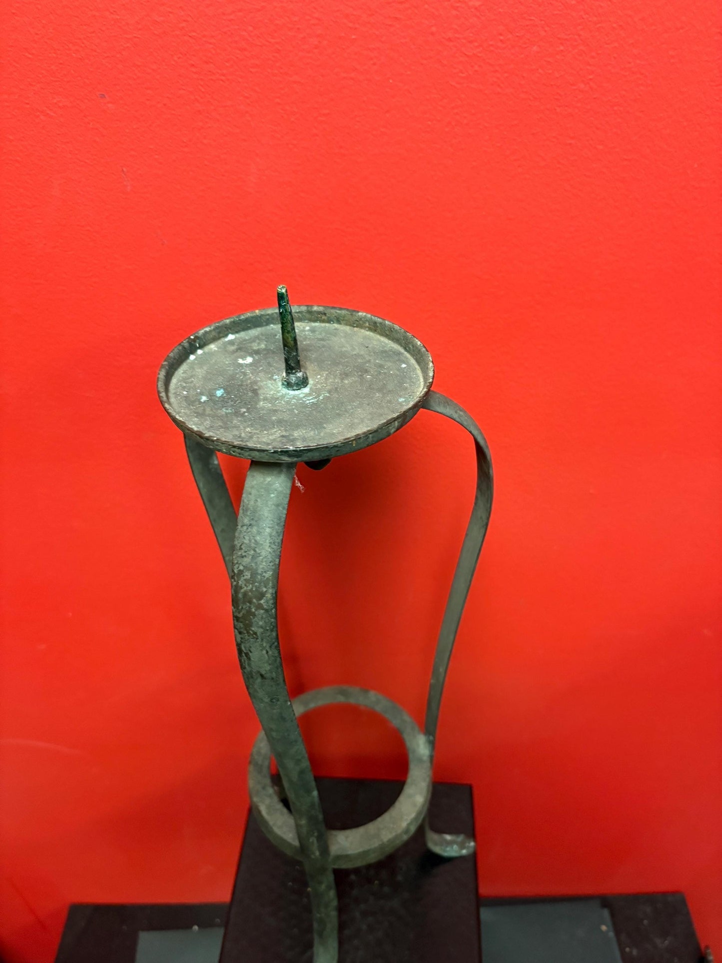 Stunning 21 inch tall Japanese bronze candle holder - 19 century Edo - great patina and great price