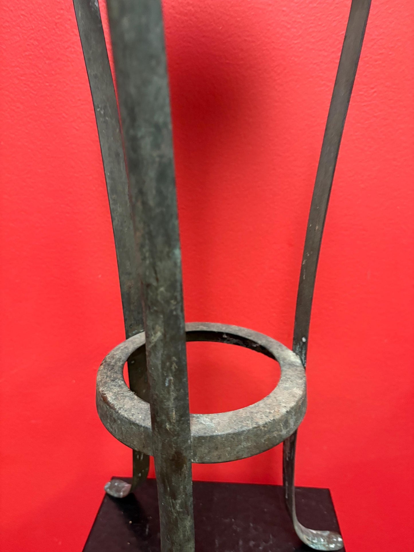 Stunning 21 inch tall Japanese bronze candle holder - 19 century Edo - great patina and great price
