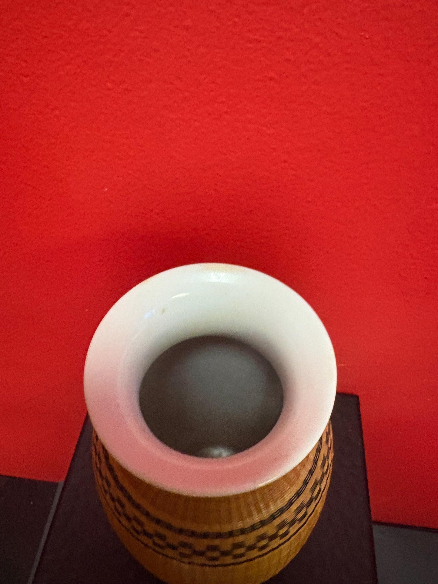 Lovely antique Chinese woven porcelain vase 7 inches tall perfect condition unique wonderful piece