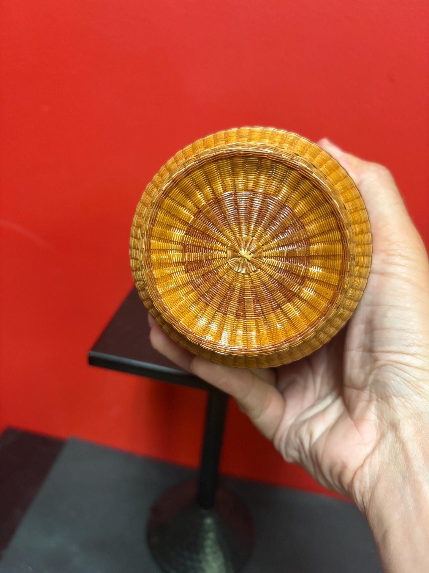 Lovely antique Chinese woven porcelain vase 7 inches tall perfect condition unique wonderful piece