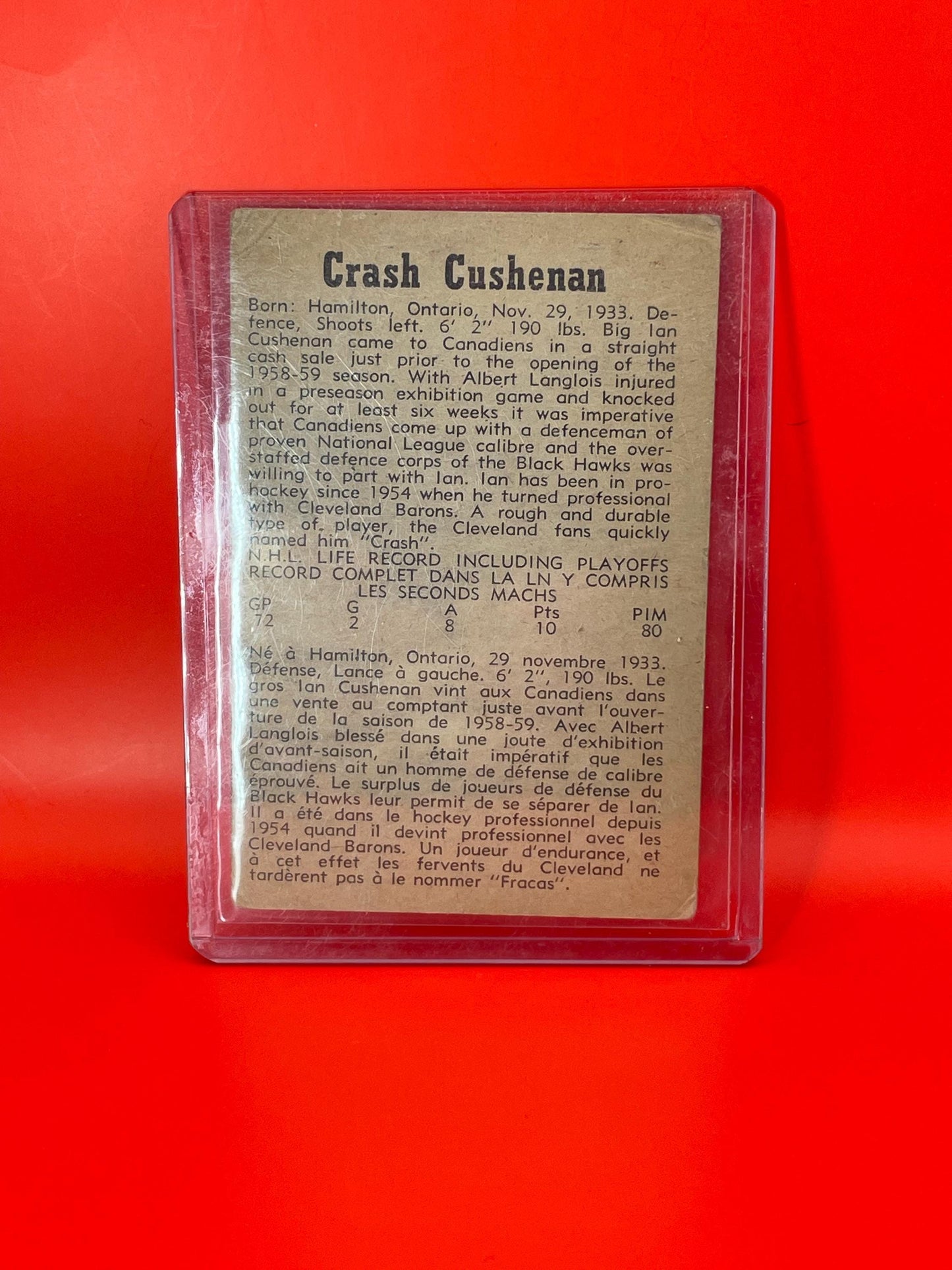 1953 Montreal Canadians Hockey Cards in Sleeves