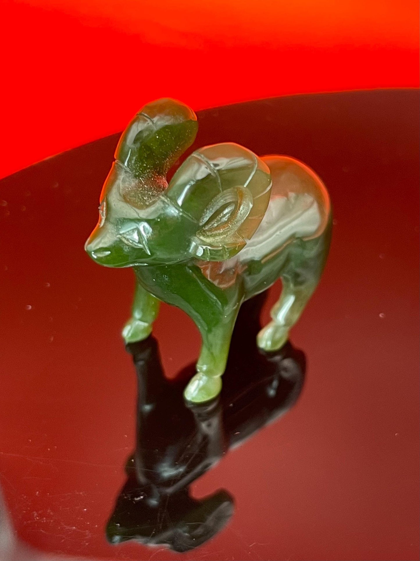 Set of 3 BC Jade Animal Figurines Hand-Carved Bear, Ram & Bear with Fish