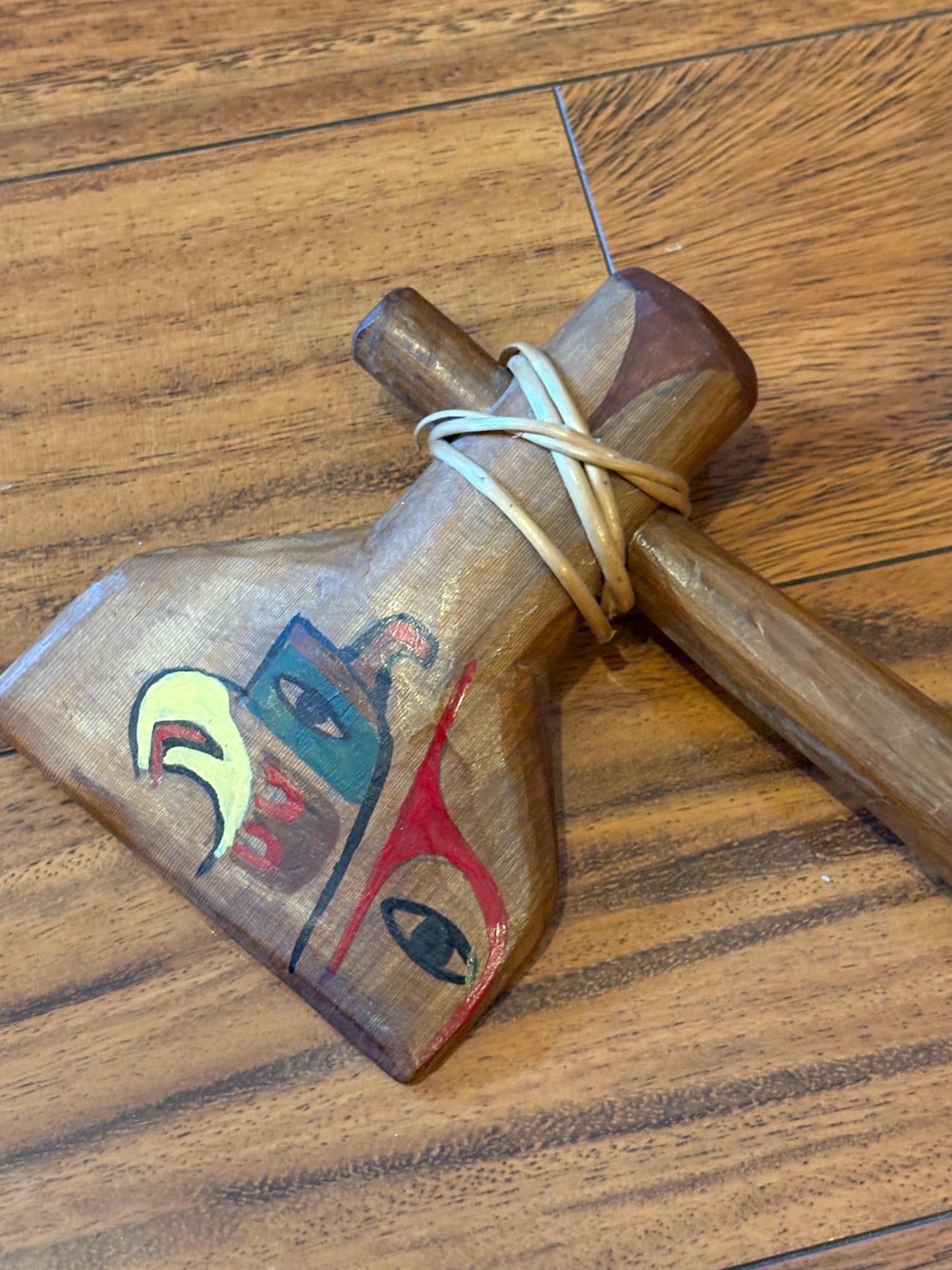 lovley 13 x 6 inch older native indigenous wooden painted Tomohawk unique and amazing great value