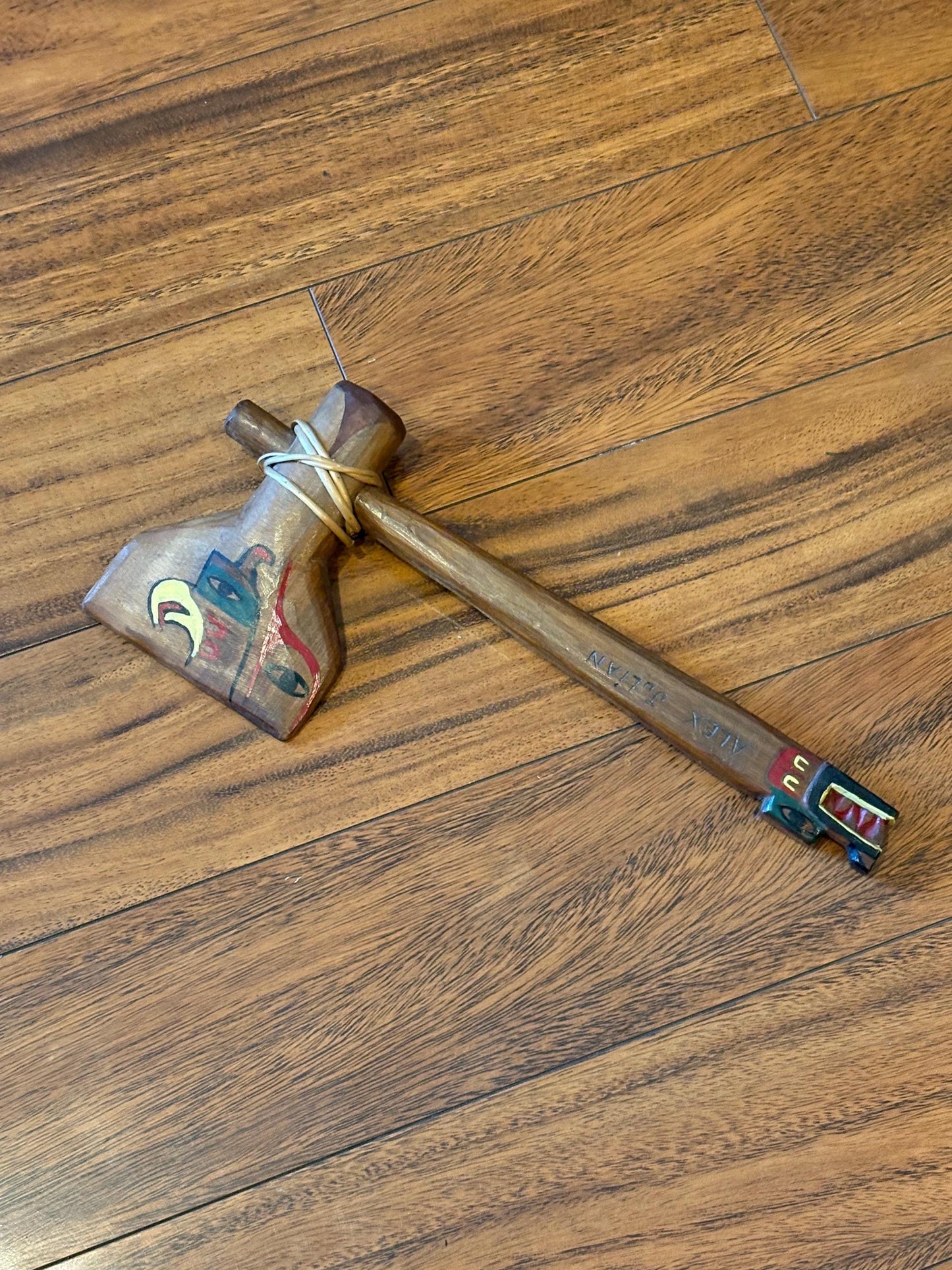 lovley 13 x 6 inch older native indigenous wooden painted Tomohawk unique and amazing great value