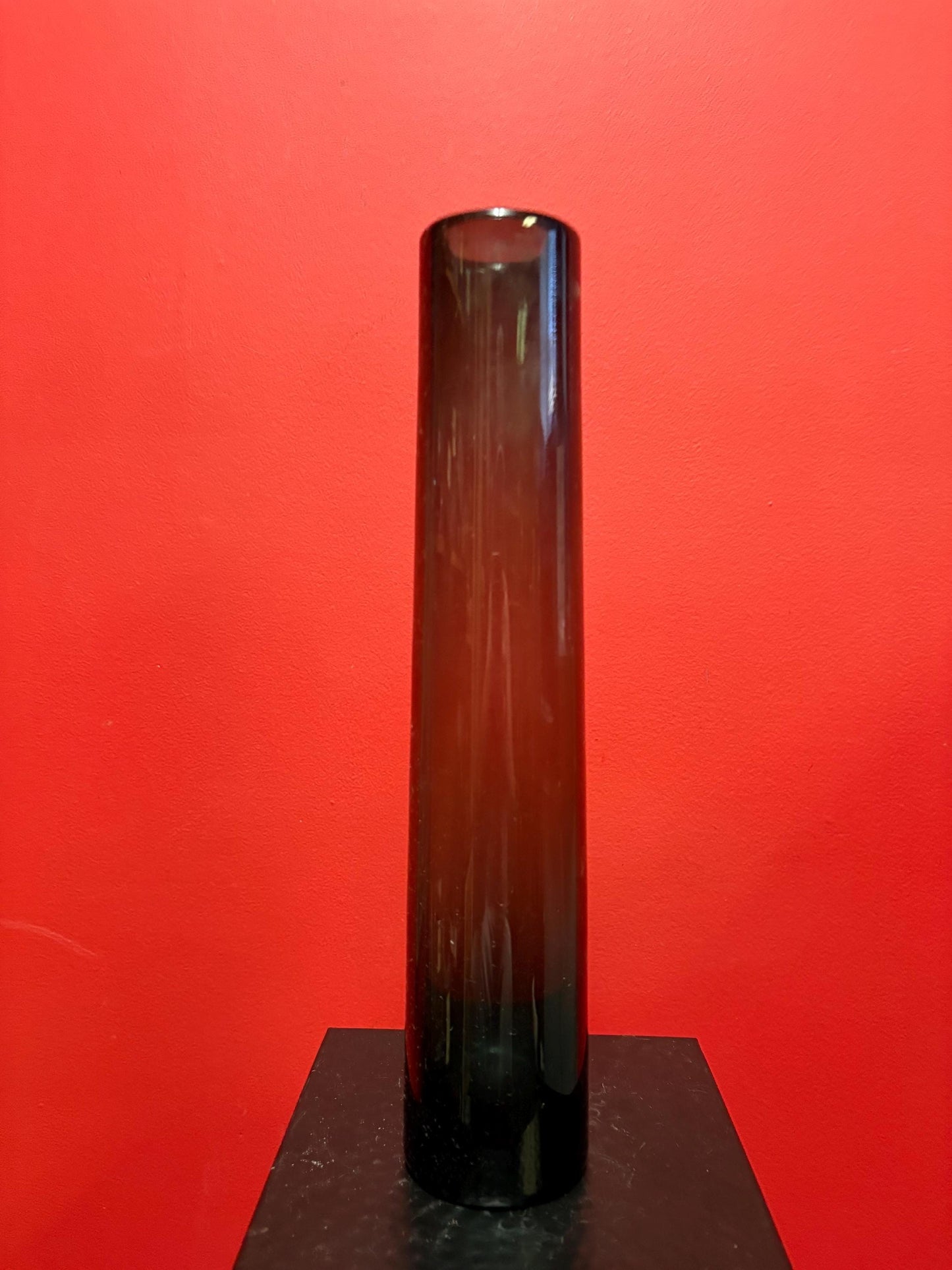 Stunning Holmegaard glass vase 14 1/2 inches tall magnificent and perfect condition and signed on the bottom wow