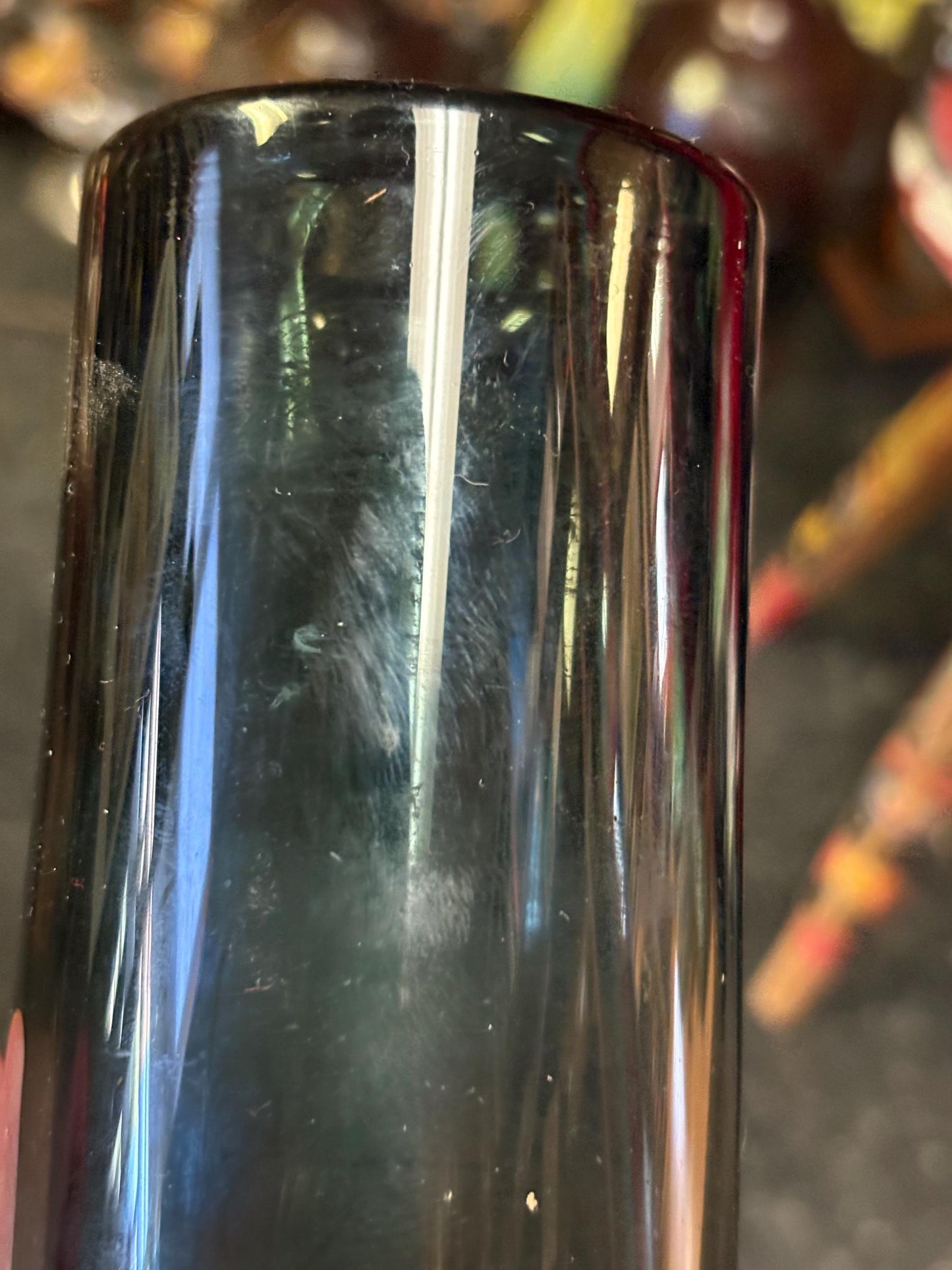 Stunning Holmegaard glass vase 14 1/2 inches tall magnificent and perfect condition and signed on the bottom wow