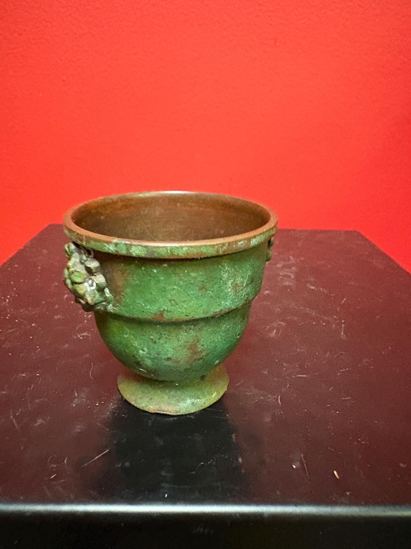 Antique Chinese metal cup with amazing patina - 2 inches high
