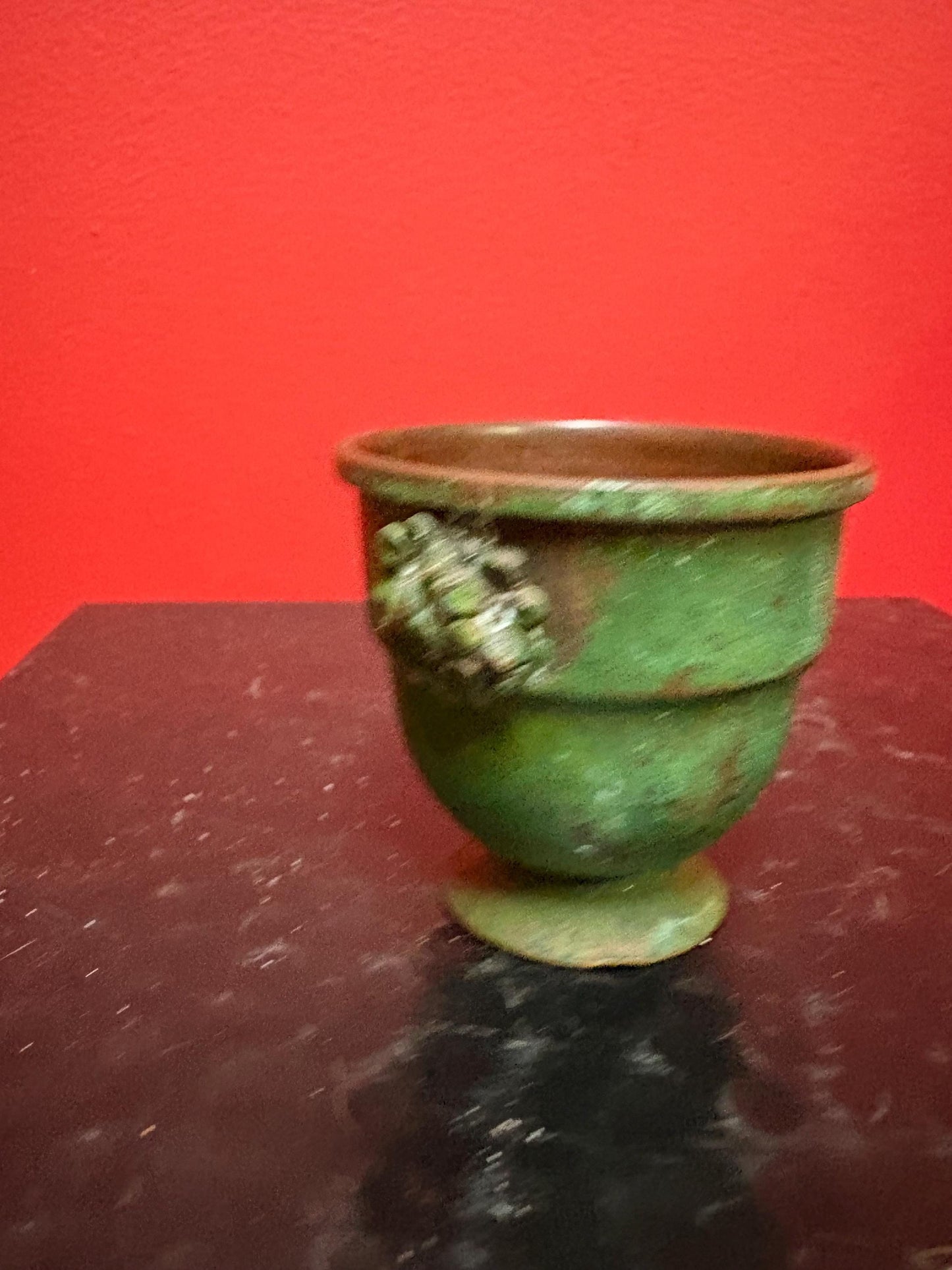 Antique Chinese metal cup with amazing patina - 2 inches high