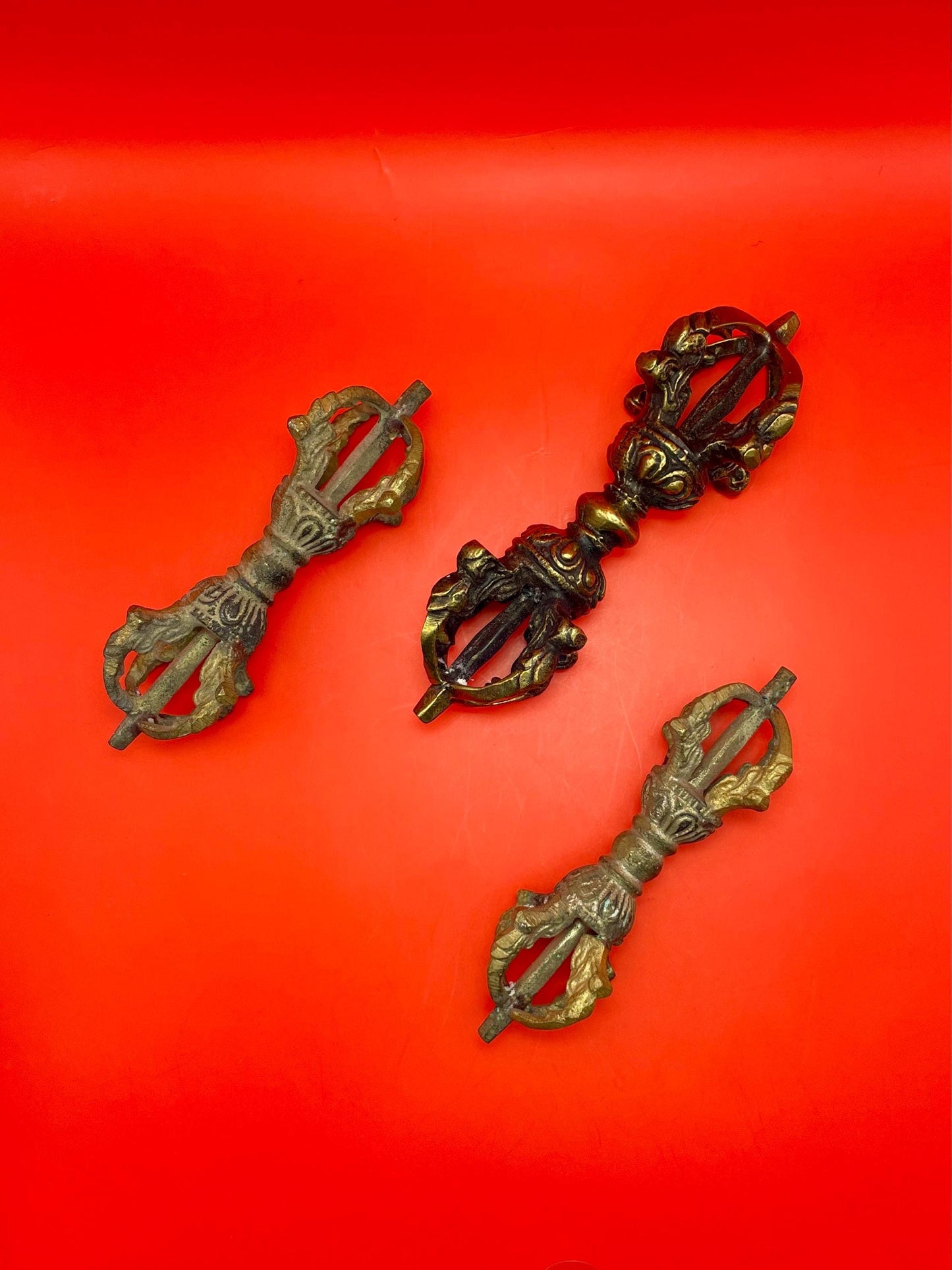 1920s Indian/Tibetan Vajra Dorje set of 3