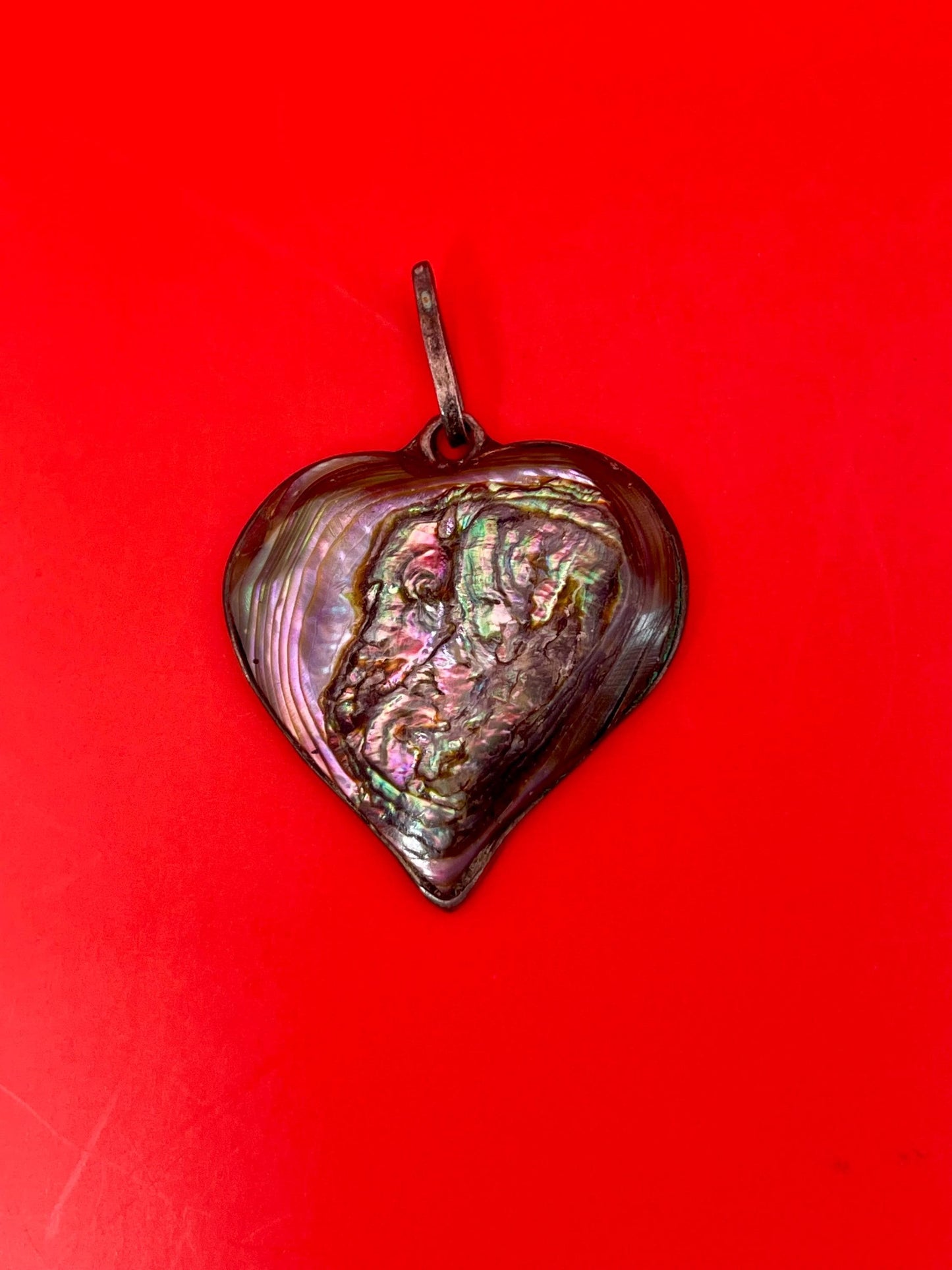 1 inch Mexican Abalone Heart Pendant