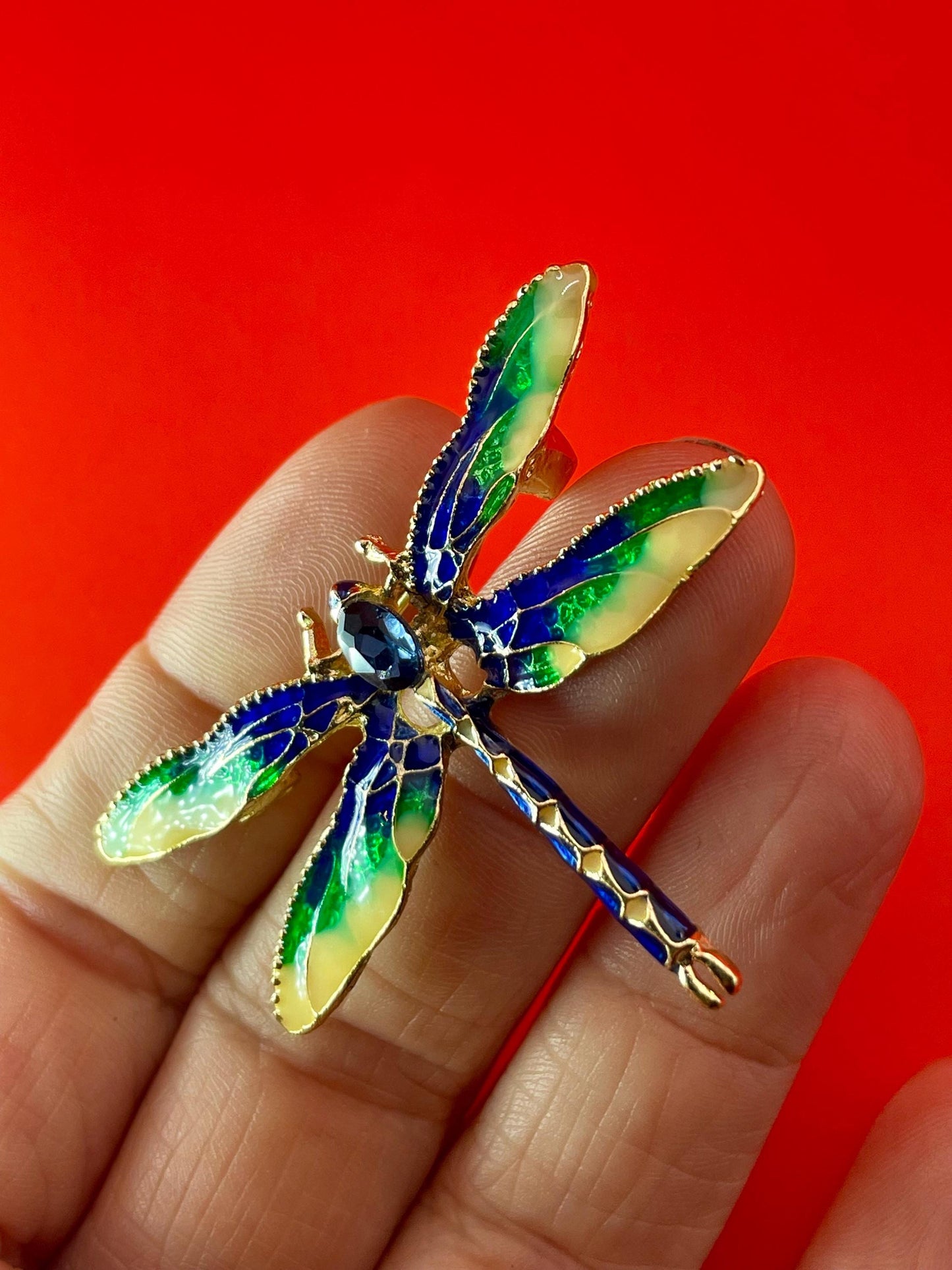 Stunning Enamel Dragonfly Brooch
