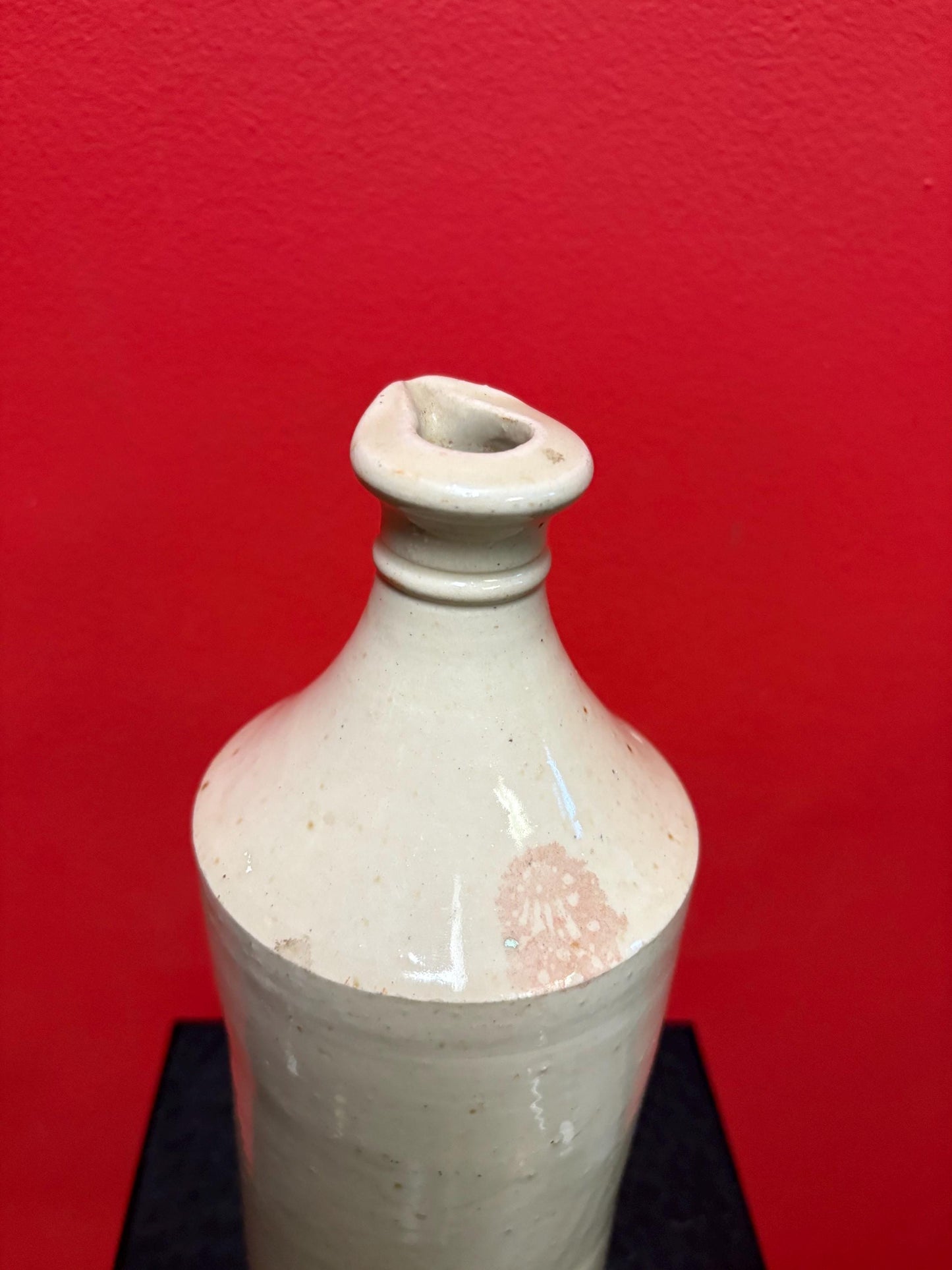 Beautiful 19 century English stoneware jug in good condition with interesting stamps approximately 11 inches tall unique