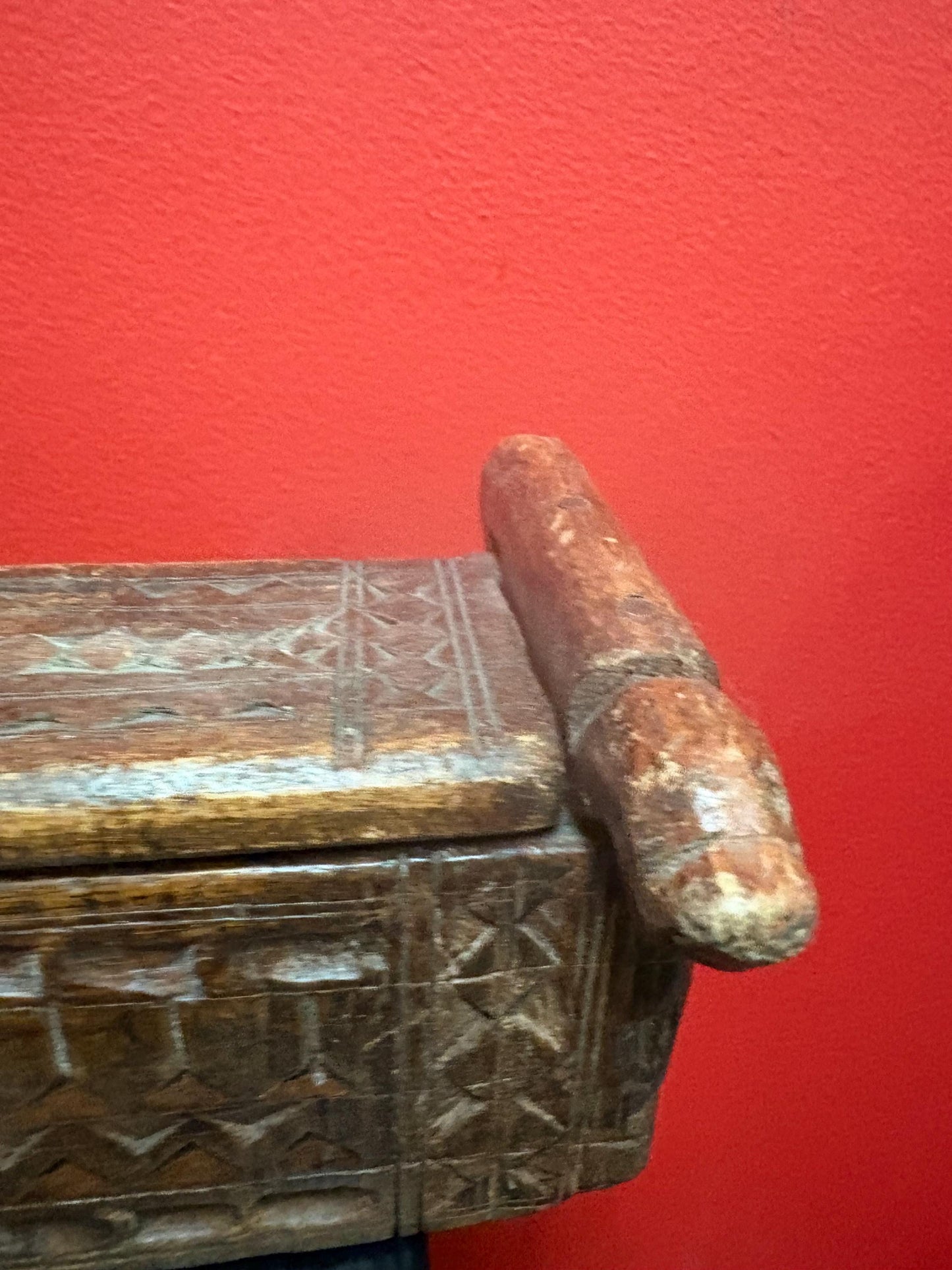 Museum quality 10 x 5 x 4 high early 19 century African opium pillow head rest wonderful detail