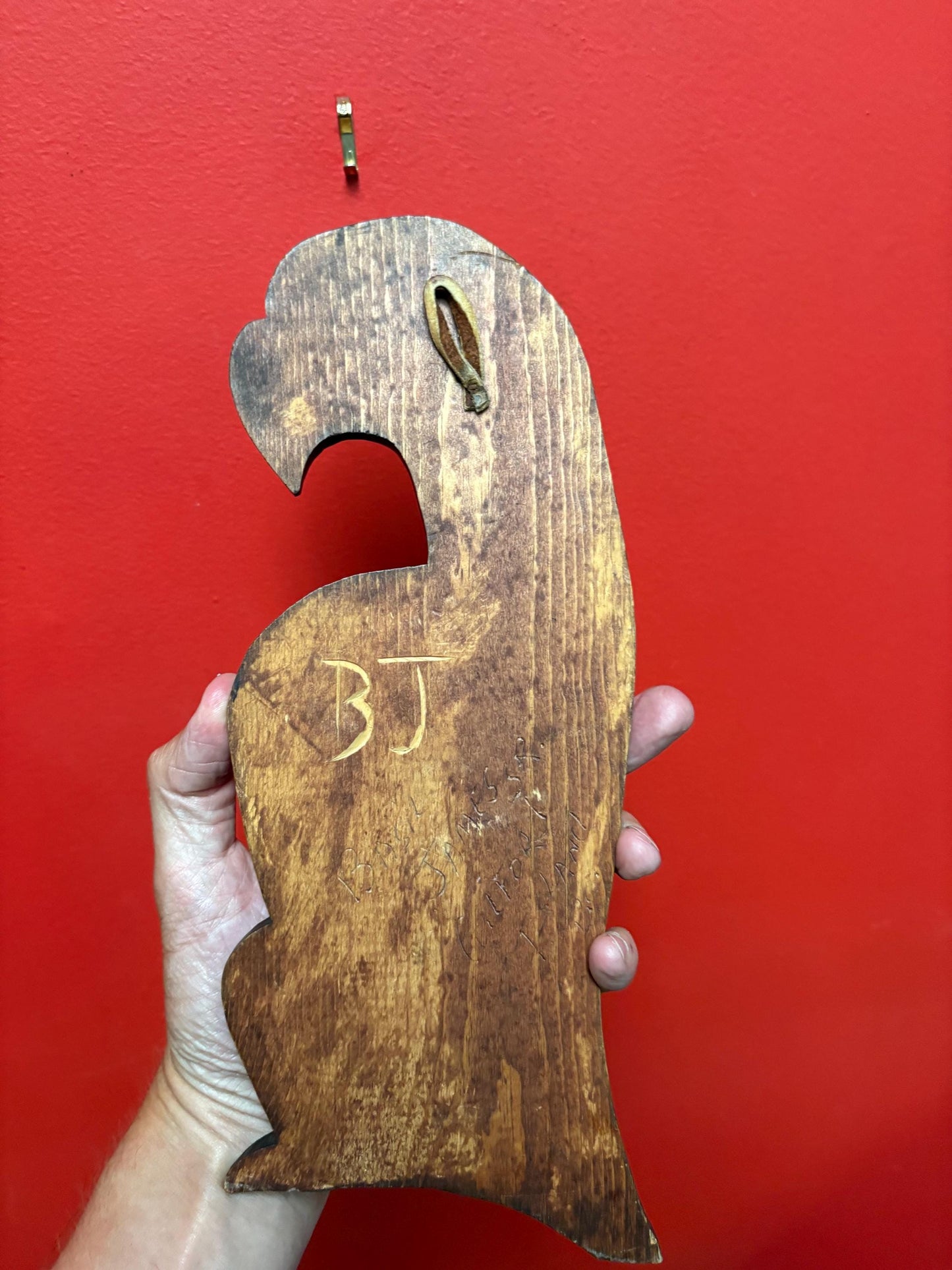 Beautiful signed 12 x 4.5 inch high Indigenous First Nations cedar eagle and sun mask plaque  great detail  highly detailed