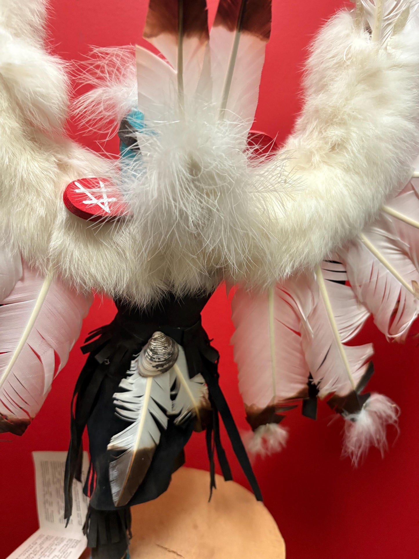 Stunning 24 x 17 high approx Hopi kachina Navajo eagle dancing doll on base with feathers extremely fabulous wow - huge