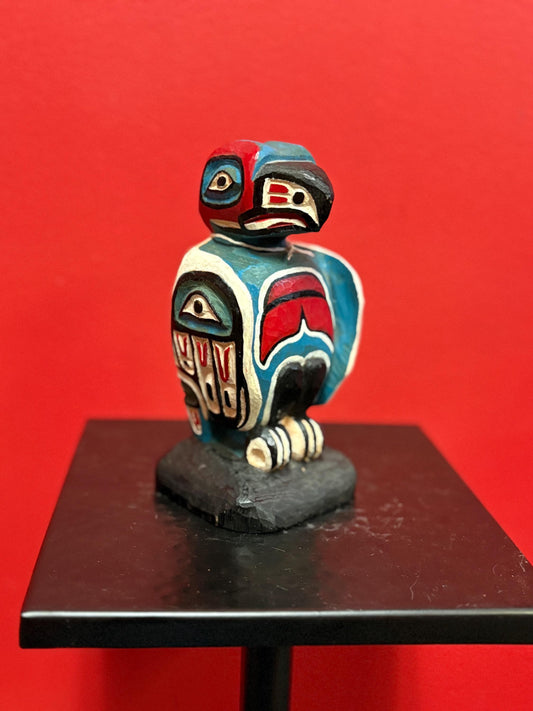 Early indigenous First Nations Pacific Northwest Coast polychrome painted Eagle statue  wonderful condition and detail