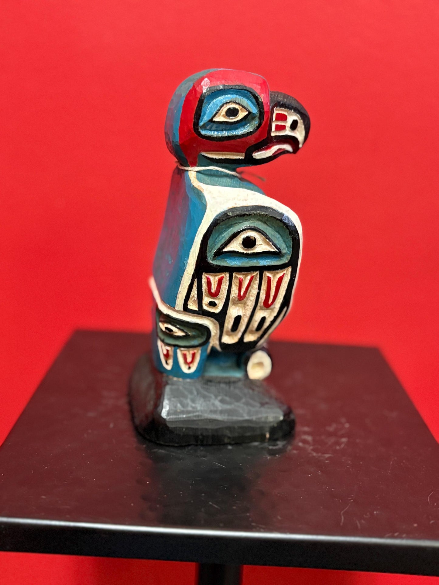 Early indigenous First Nations Pacific Northwest Coast polychrome painted Eagle statue  wonderful condition and detail