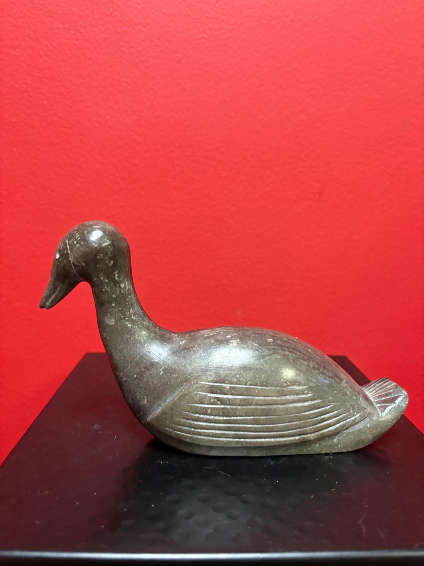 Signed soapstone indigenous Inuit 7 x 4 high bird great condition and great value