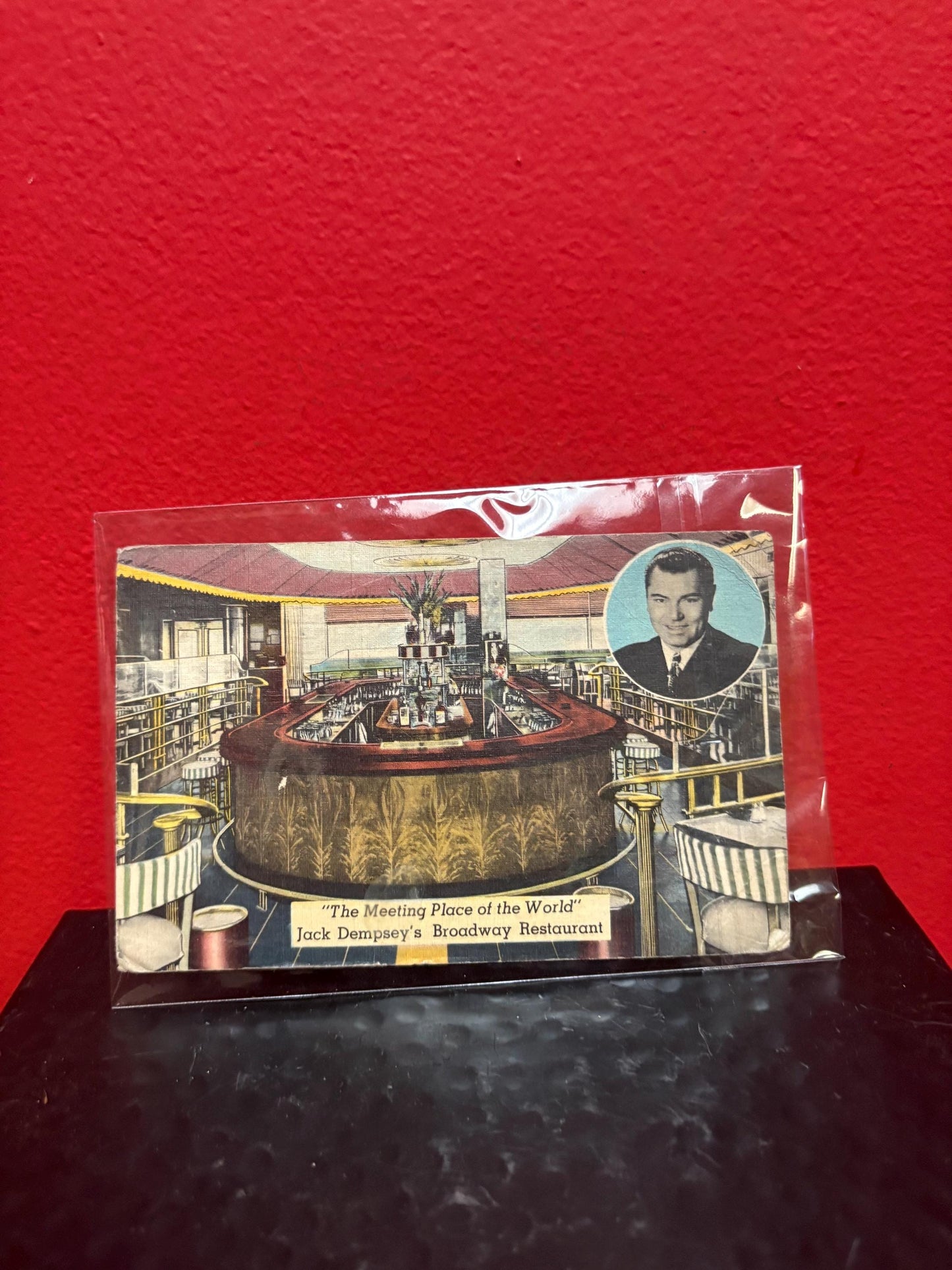 rare American Jack Dempsey boxing postcard good condition in plastic