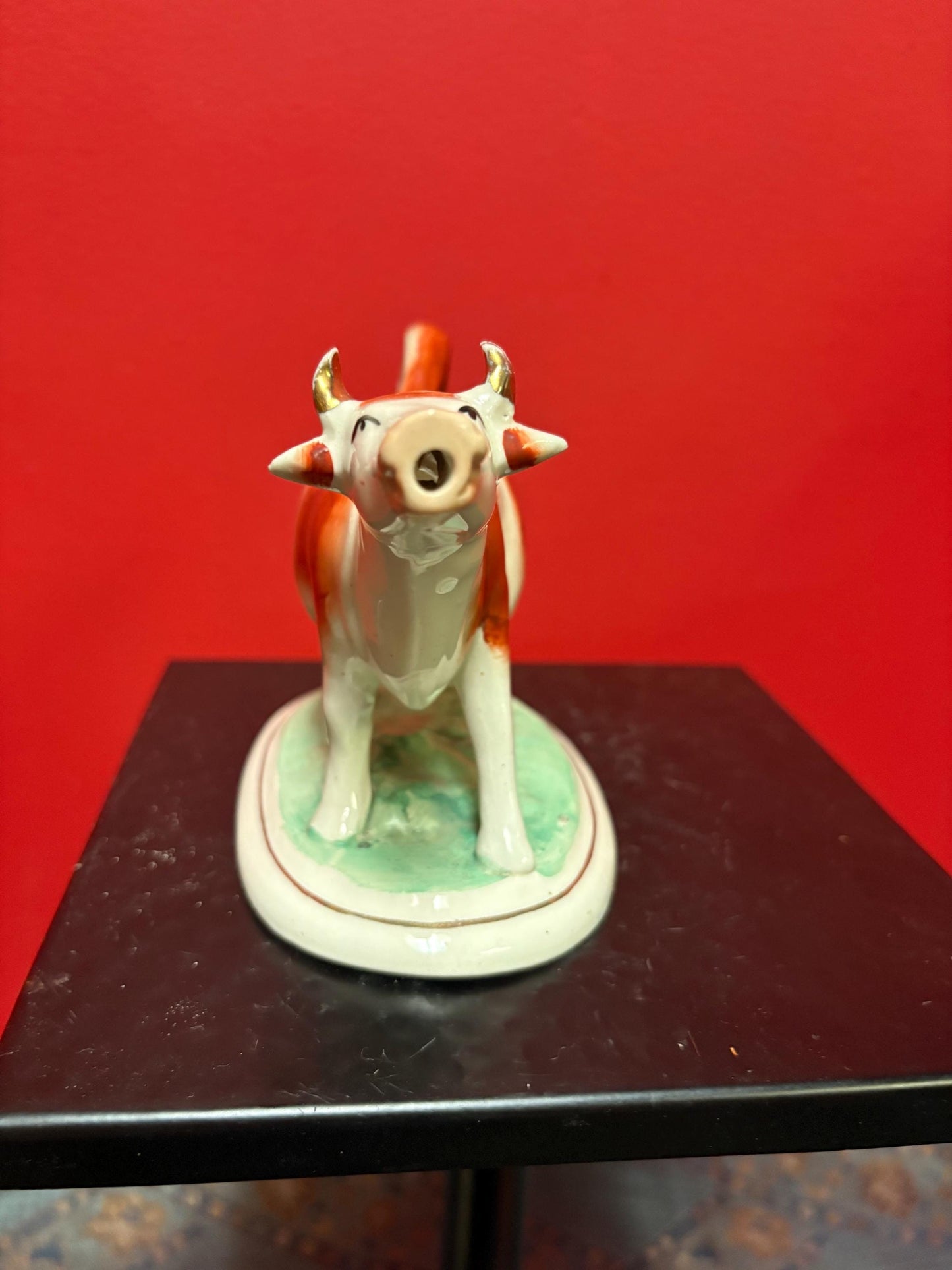 Antique Staffordshire cow creamer -6 1/2 x 4 1/2“ high in lovely condition 1860s great value