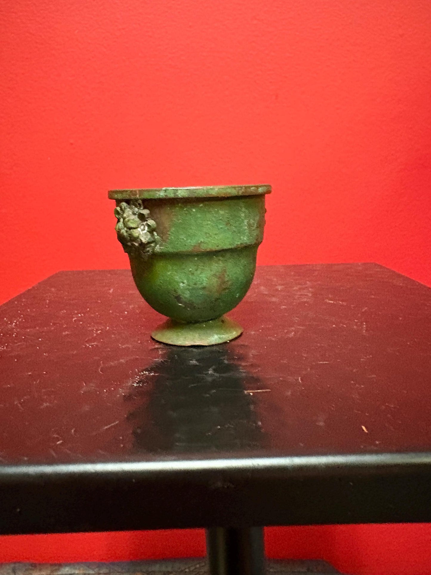 Antique Chinese metal cup with amazing patina - 2 inches high